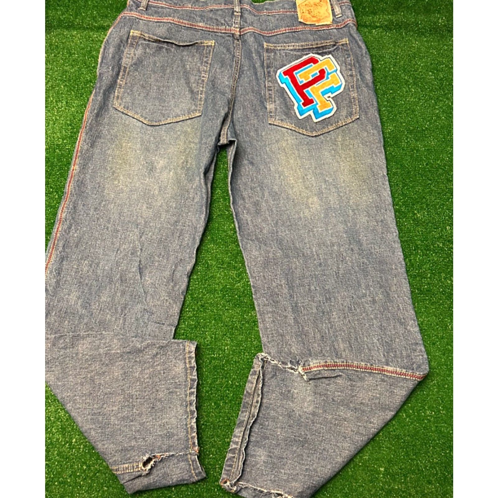 Phat Farm VINTAGE Phat Farm Jeans VTG Mens 38 Skater Grunge Y2K Baggy Wide-Leg 38x33 Blue Size US 38 / EU 54 - 2 Thumbnail