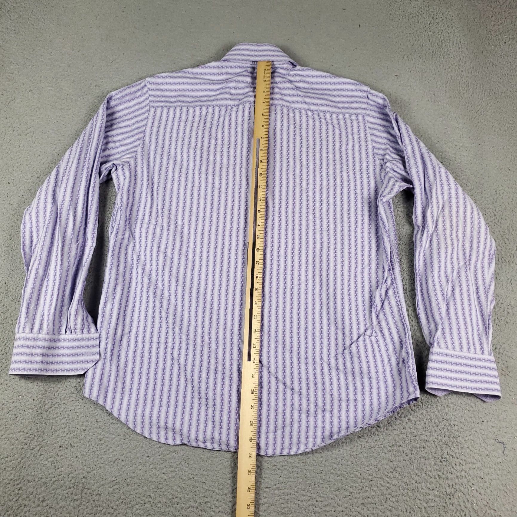 BUGATCHI VINTAGE Bugatchi Uomo Mens Shirt Size Medium Long Sleeve Collared Cotton Button Up Purple Striped Classic Fit Size US M / EU 48-50 / 2 - 3 Thumbnail