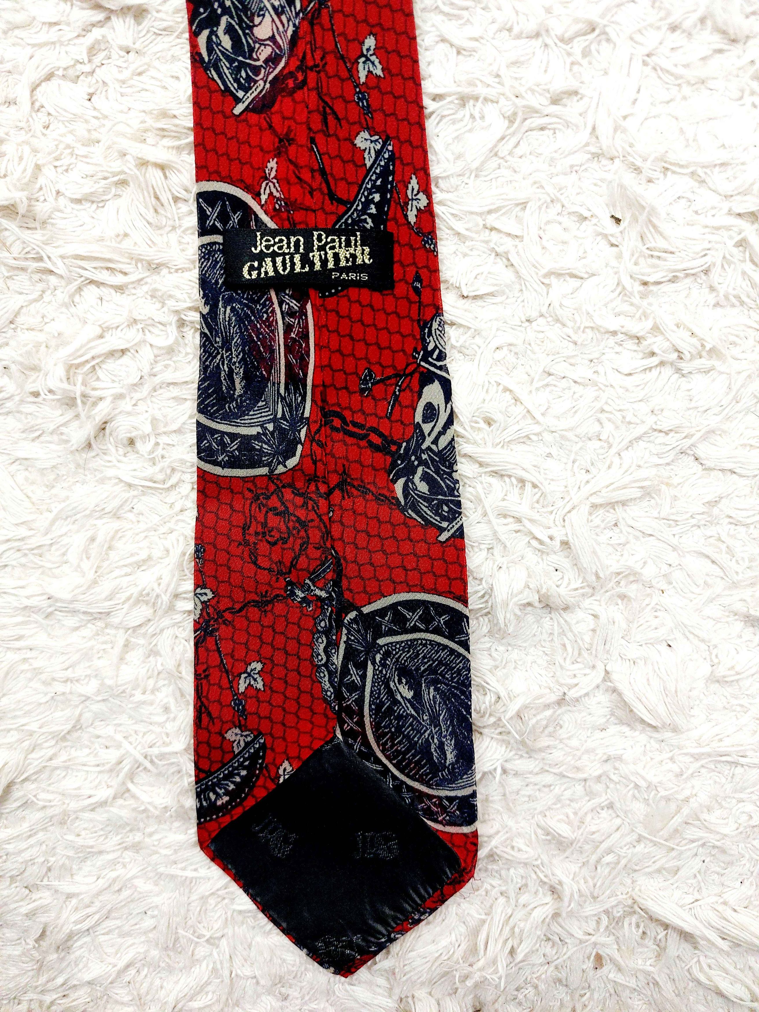 Jean Paul Gaultier Jean Paul Gaultier Mister World Skeleton Moto Tie Necktie Size ONE SIZE - 9 Thumbnail