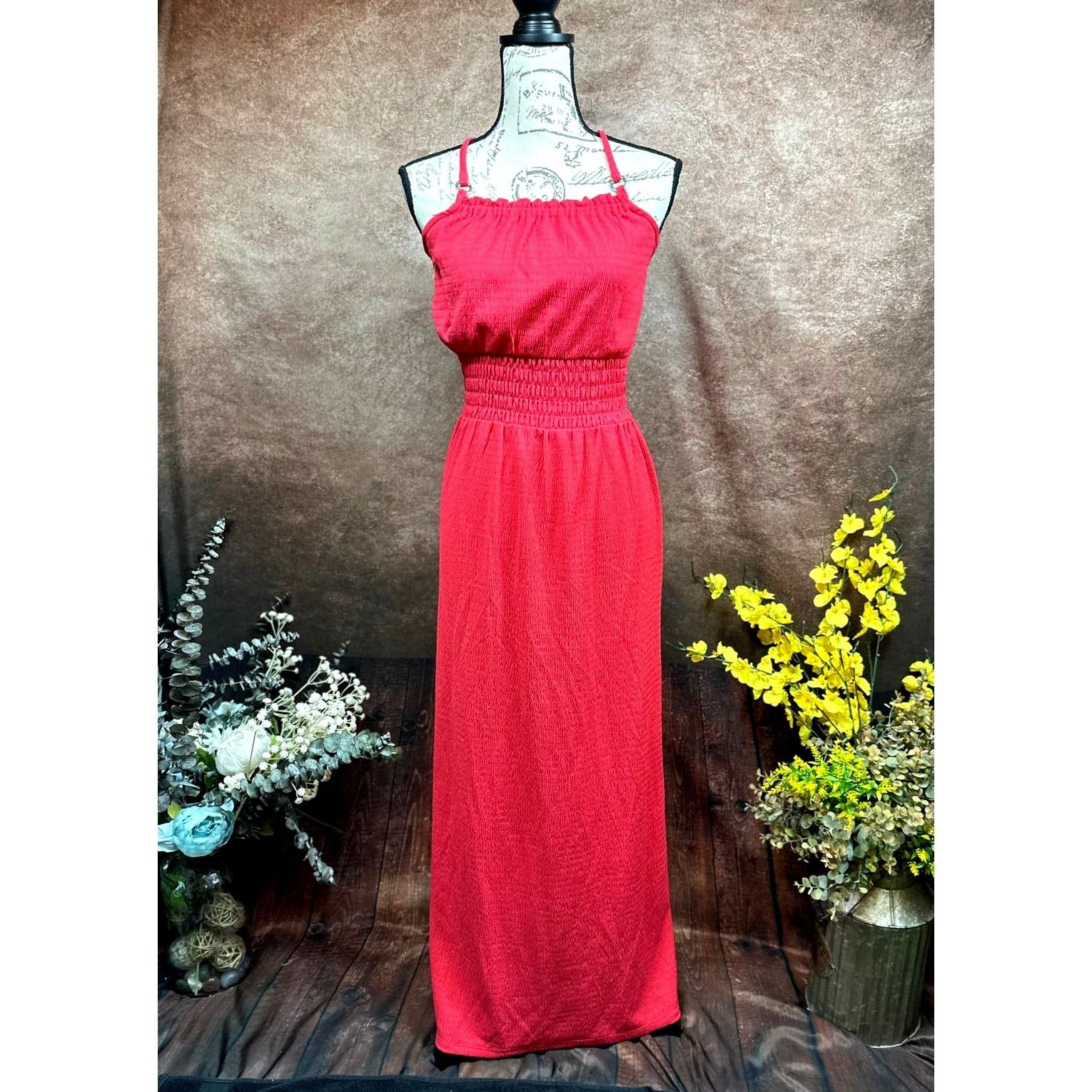 Michael Kors Michael Kors Geranium Smocked Maxi Dress Geranium S Size S / US 4 / IT 40 - 3 Thumbnail