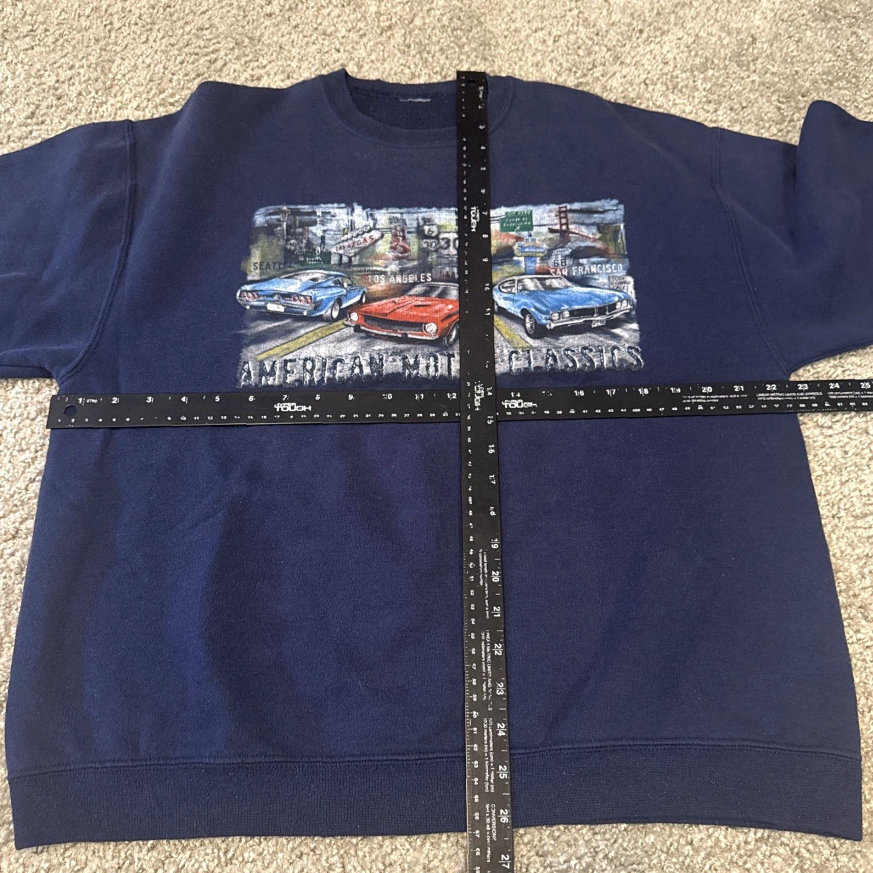 Vintage VINTAGE American Motor Classics Muscle Car Mustang Crewneck Sweatshirt Mens L Blue Long Sleeve Pullover Sweatshirt Size US L / EU 52-54 / 3 - 5 Thumbnail