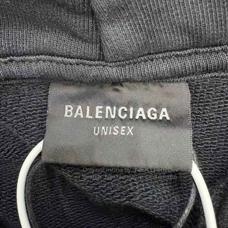 Balenciaga Balenciaga Distressed Washed Patch Logo Hoodie Size US M / EU 48-50 / 2 - 3 Thumbnail