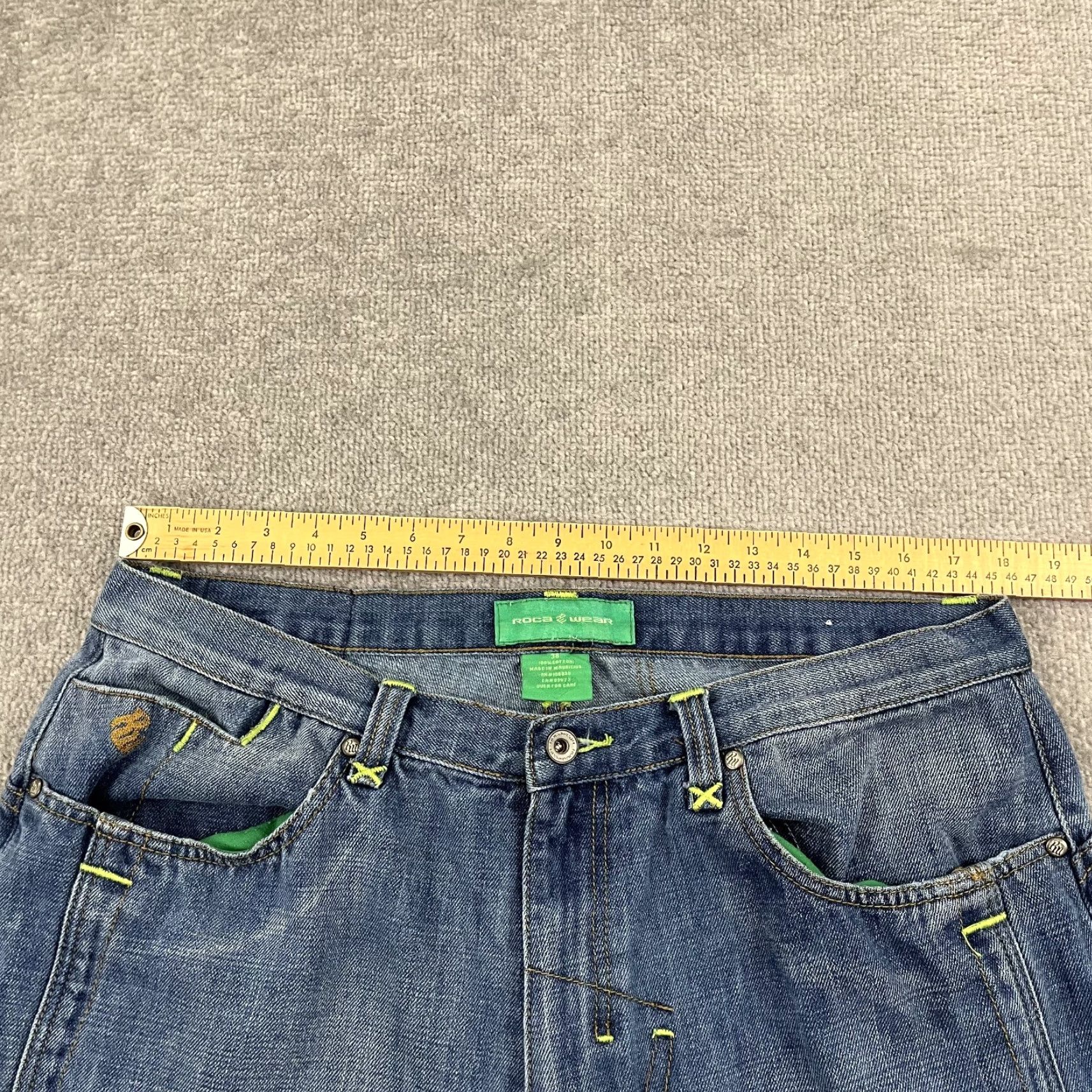 Rocawear VINTAGE Rocawear Jeans Mens 36 x 33 Blue Denim Skater Wide-Leg Hip Hop Embroidered 90s Grunge Retro Logo Mens Size US 36 / EU 52 - 5 Thumbnail