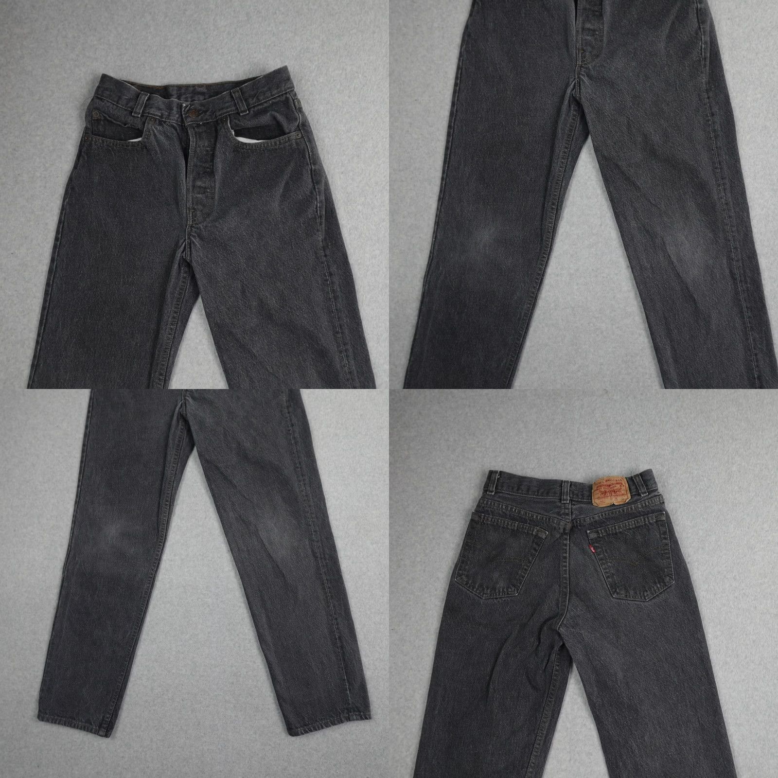 Levi's VINTAGE Levi's 701 Jeans 27 (27X28) Button Fly Black Denim 5-Pocket Regular Womens Size 27 80s Vintage style Straight Jeans Mens Womens Size 27" / US 4 / IT 40 - 9 Thumbnail