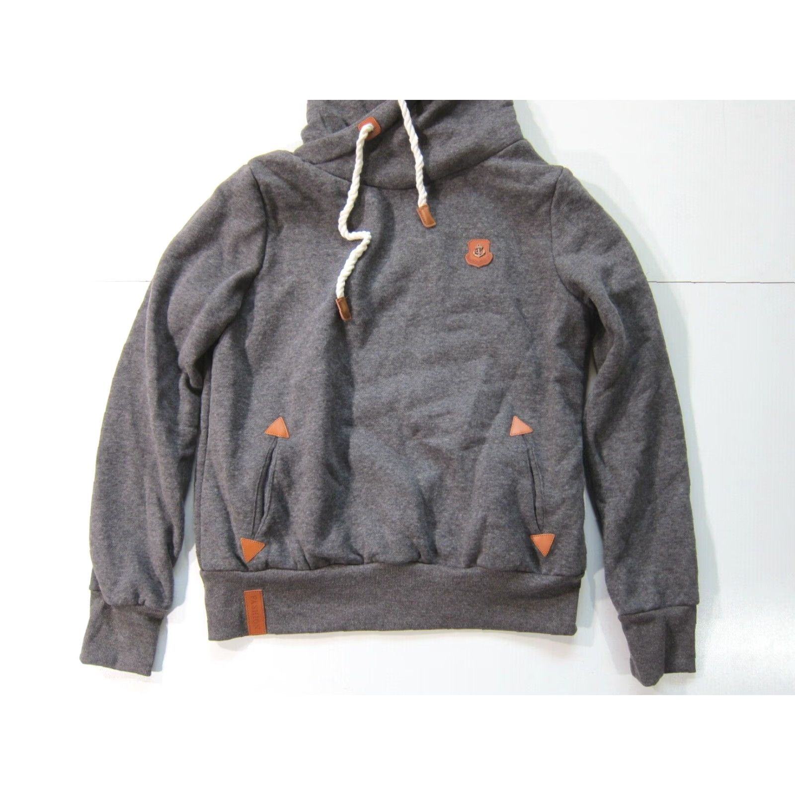Vintage NWT Zanzea Grey Stretch Soft Hooded Pullover Pocket Sweatshirt Women Large Size L / US 10 / IT 46 - 7 Thumbnail
