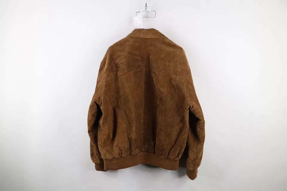 Vintage Vintage 90s Streetwear Leather Flight Bomber Jacket Brown Size US L / EU 52-54 / 3 - 10 Thumbnail