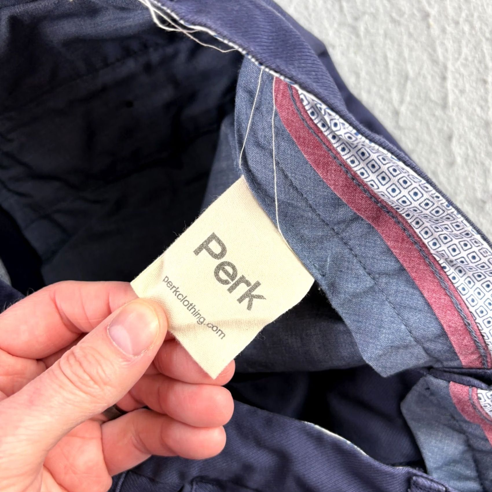 Vintage Perk Mens Pants 30x30 30x27 Blue Chino Straight Leg Khakis Casual Regular Cotton Front Flat Tagless Solid Pattern Zip Front Size US 30 / EU 46 - 5 Thumbnail