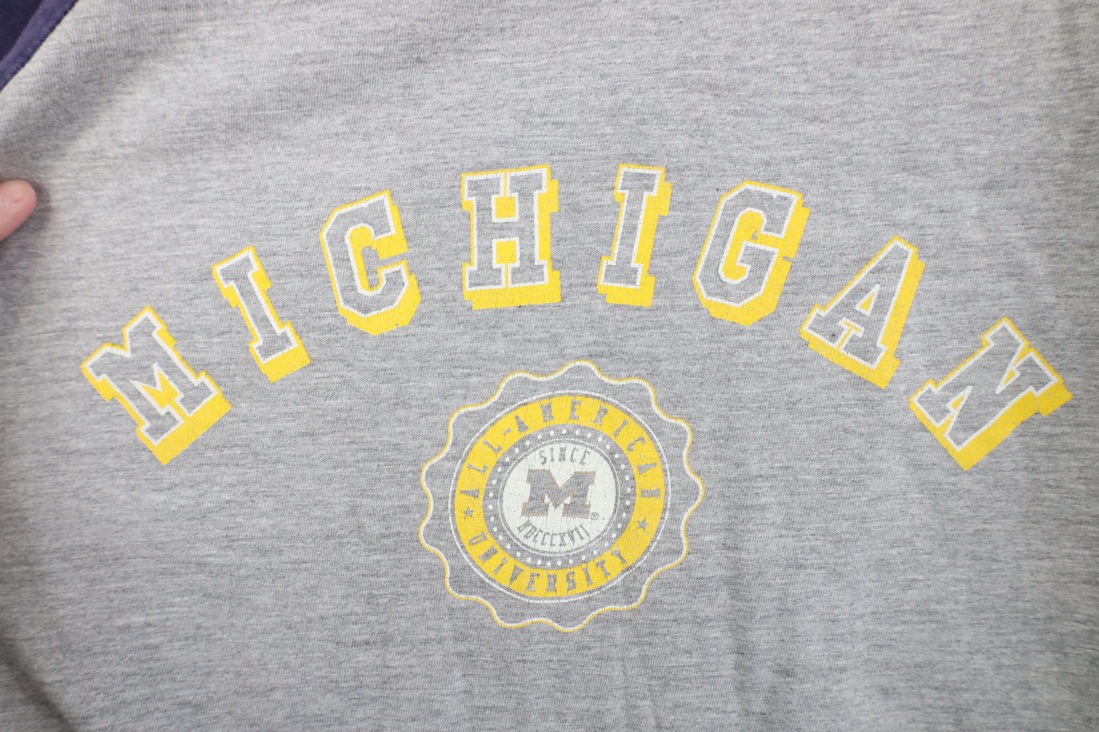 Starter Vintage 90s Starter University of Michigan Baggy T-Shirt Size US L / EU 52-54 / 3 - 4 Thumbnail