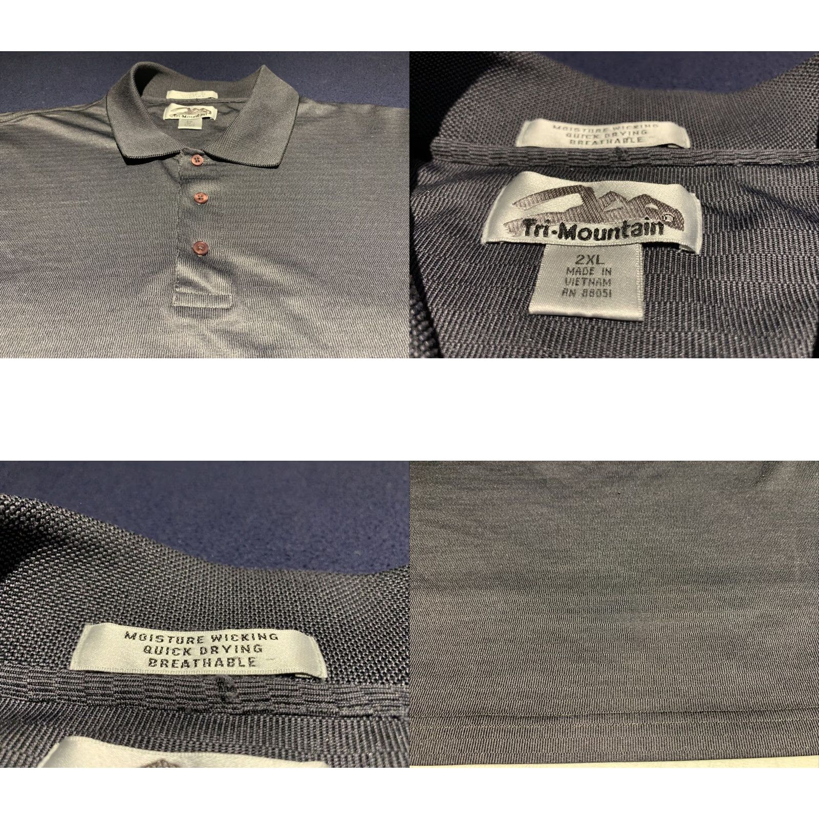 Vintage Tri-Mountain Moisture Wicking Gray Polo Shirt Adult 2XL Size US XXL / EU 58 / 5 - 4 Thumbnail