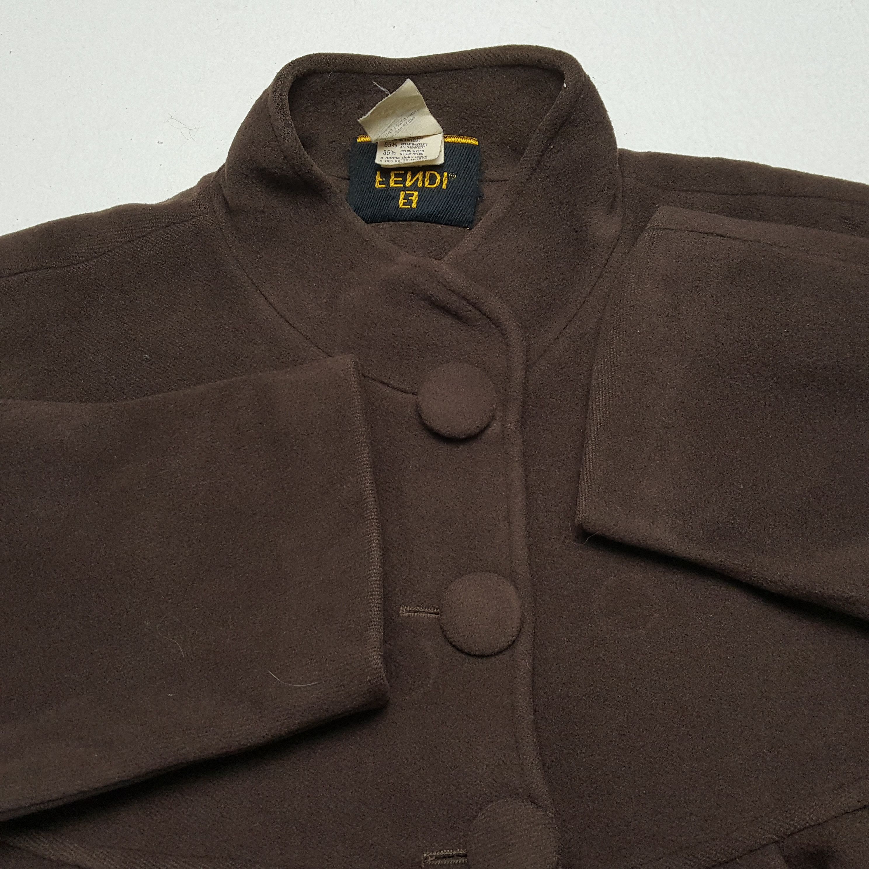 Fendi × Vintage FENDI Luxury Fashion Brand Trench Coat Jacket Size L / US 10 / IT 46 - 11 Thumbnail