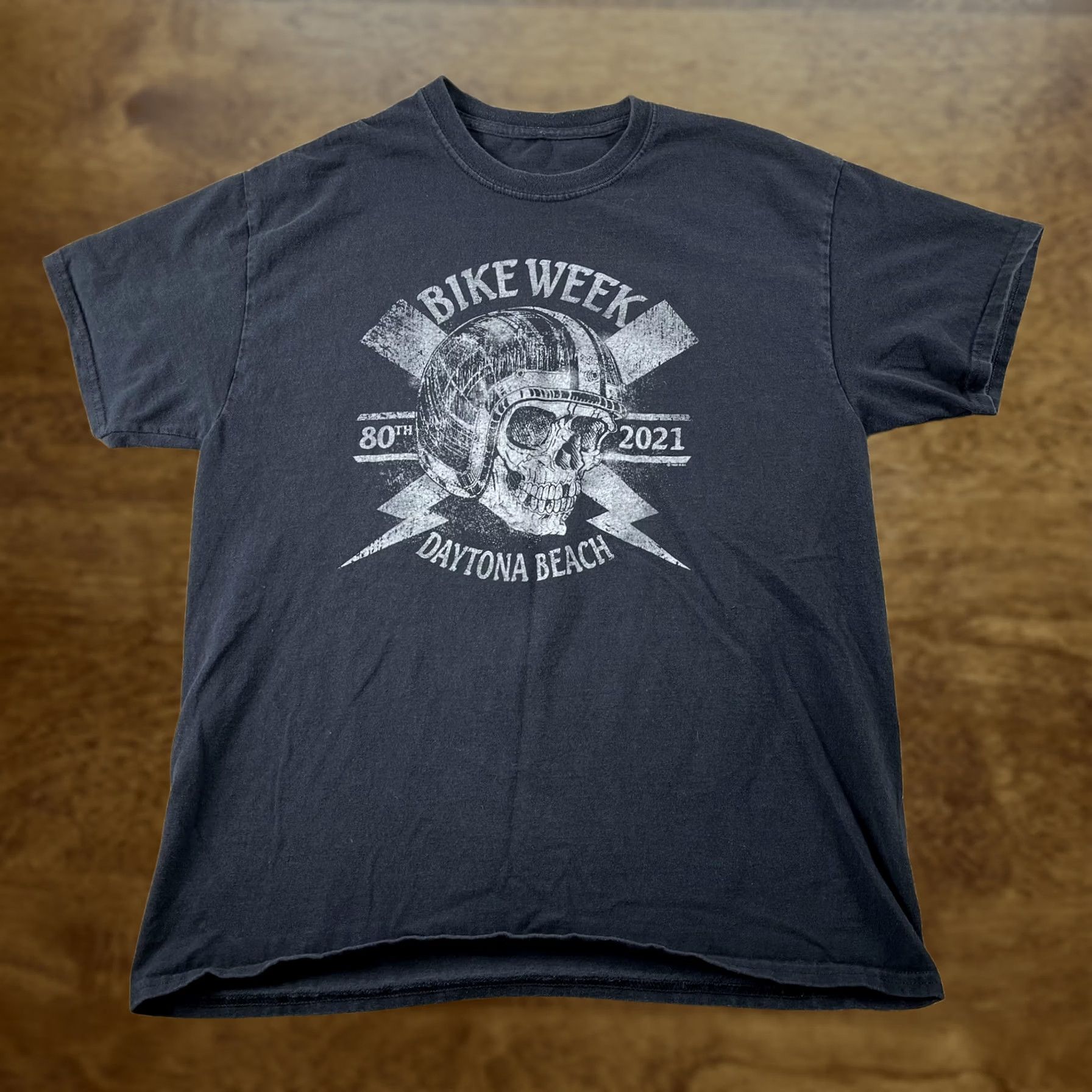 Vintage Daytona Beach Bike Week 2021 Biker Skull Shirt Mens Large Black T-Shirt Tee Size US L / EU 52-54 / 3 - 1 Thumbnail