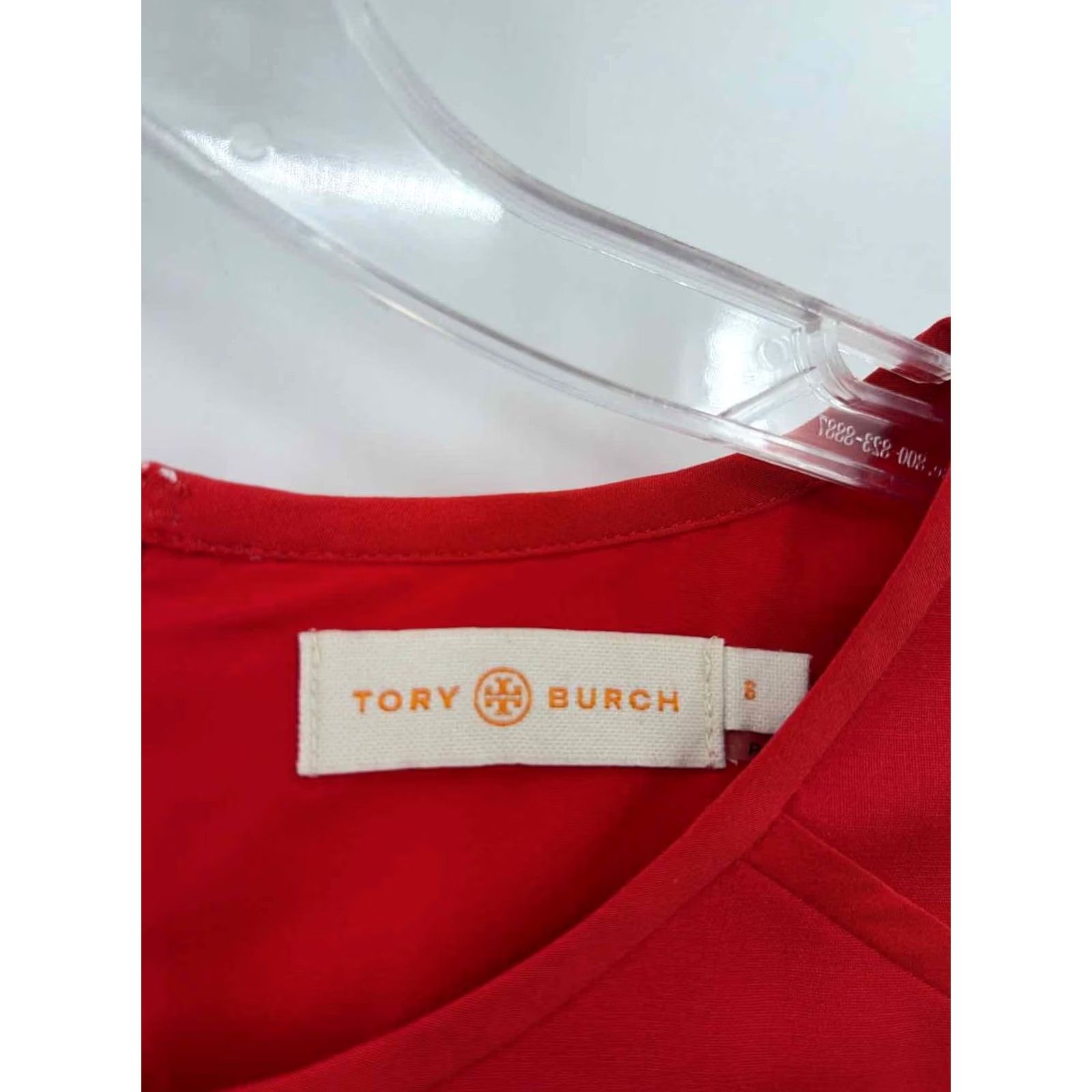 Tory Burch Tory Burch Red Short Sleeve Knee Length Dress Size 6 - Pre-Owned Size 28" / US 6 / IT 42 - 2 Thumbnail