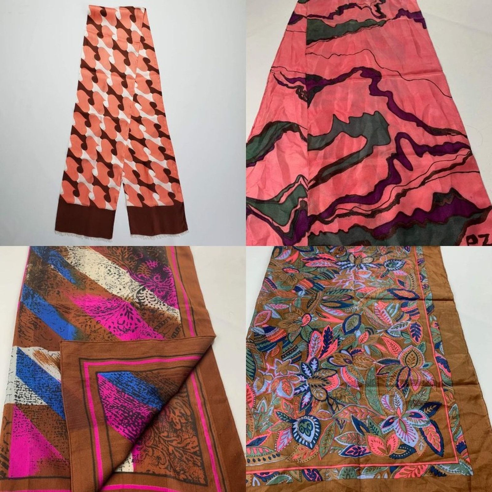 Other 4 Women’s Vintage Scarves | P.Z., Unbranded - Brown Pink Size ONE SIZE - 1 Thumbnail