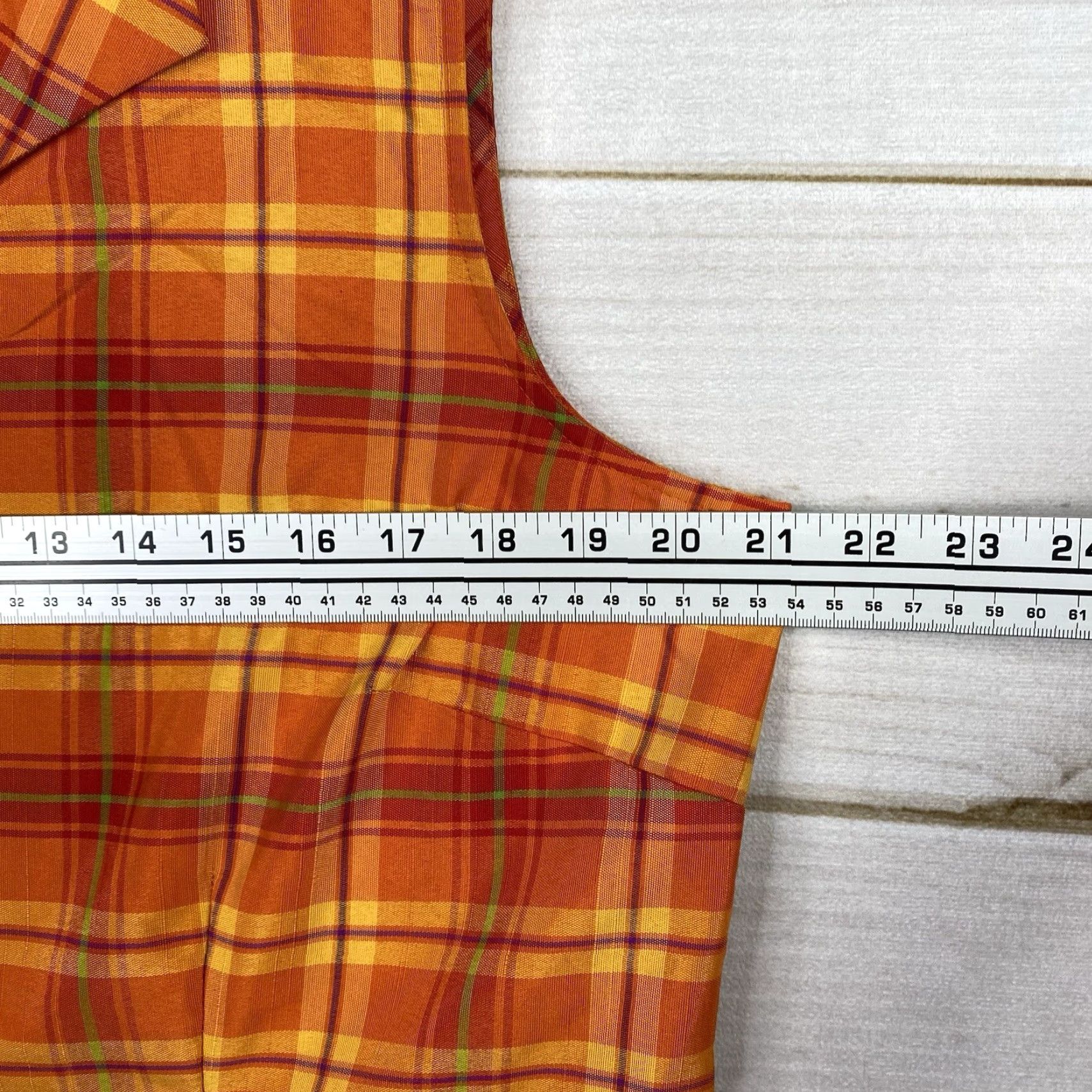 Vintage Sag Harbor Womens Button-Up Plaid Orange 16 Rayon Blend Beach Shirt Casual Travel Womens Size XXL / US 16-18 / IT 52-54 - 5 Thumbnail