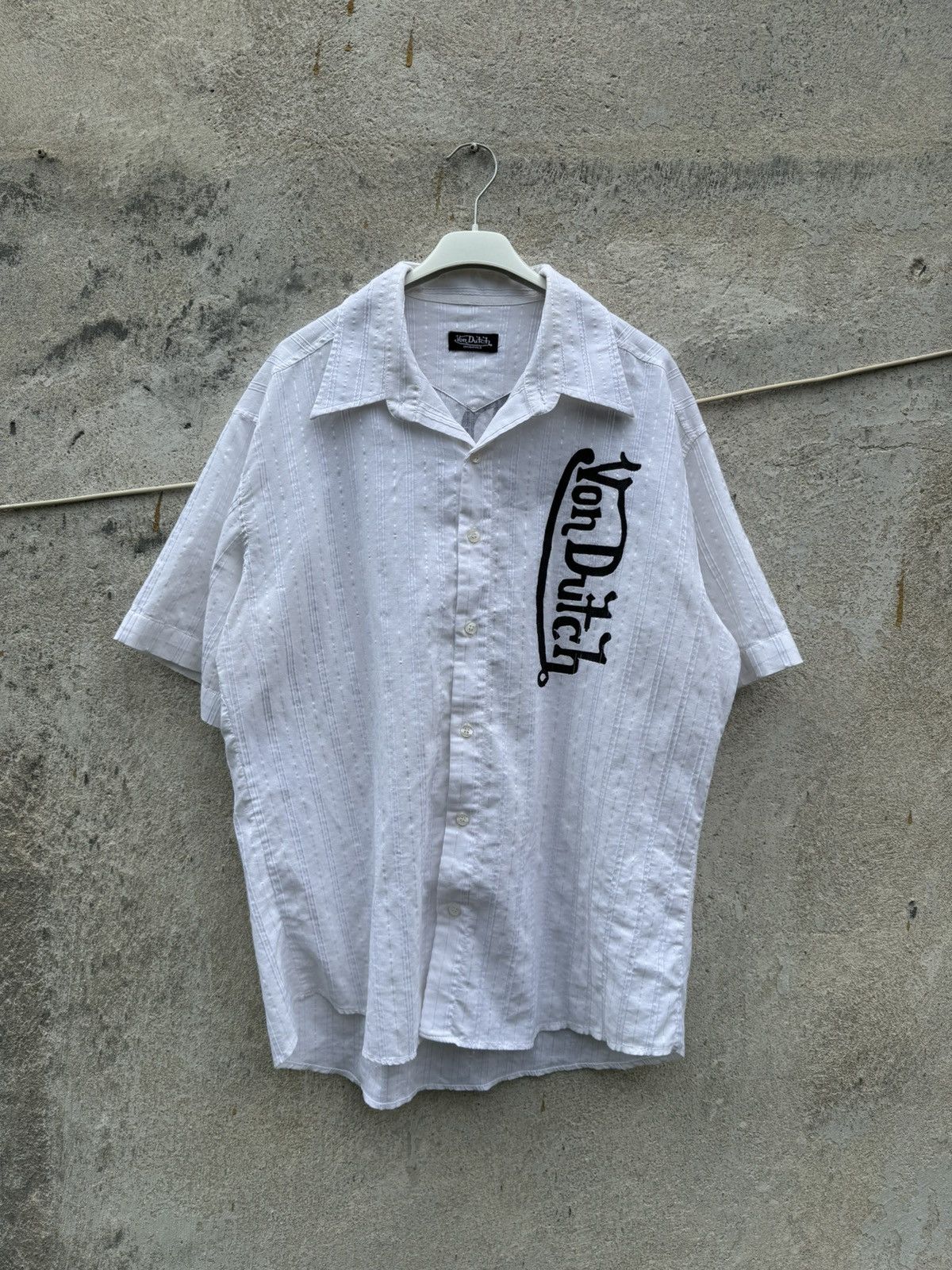 Von Dutch Vintage Von Dutch Logo Seersucker Shirt y2k swag drip boxy Size US L / EU 52-54 / 3 - 13 Thumbnail