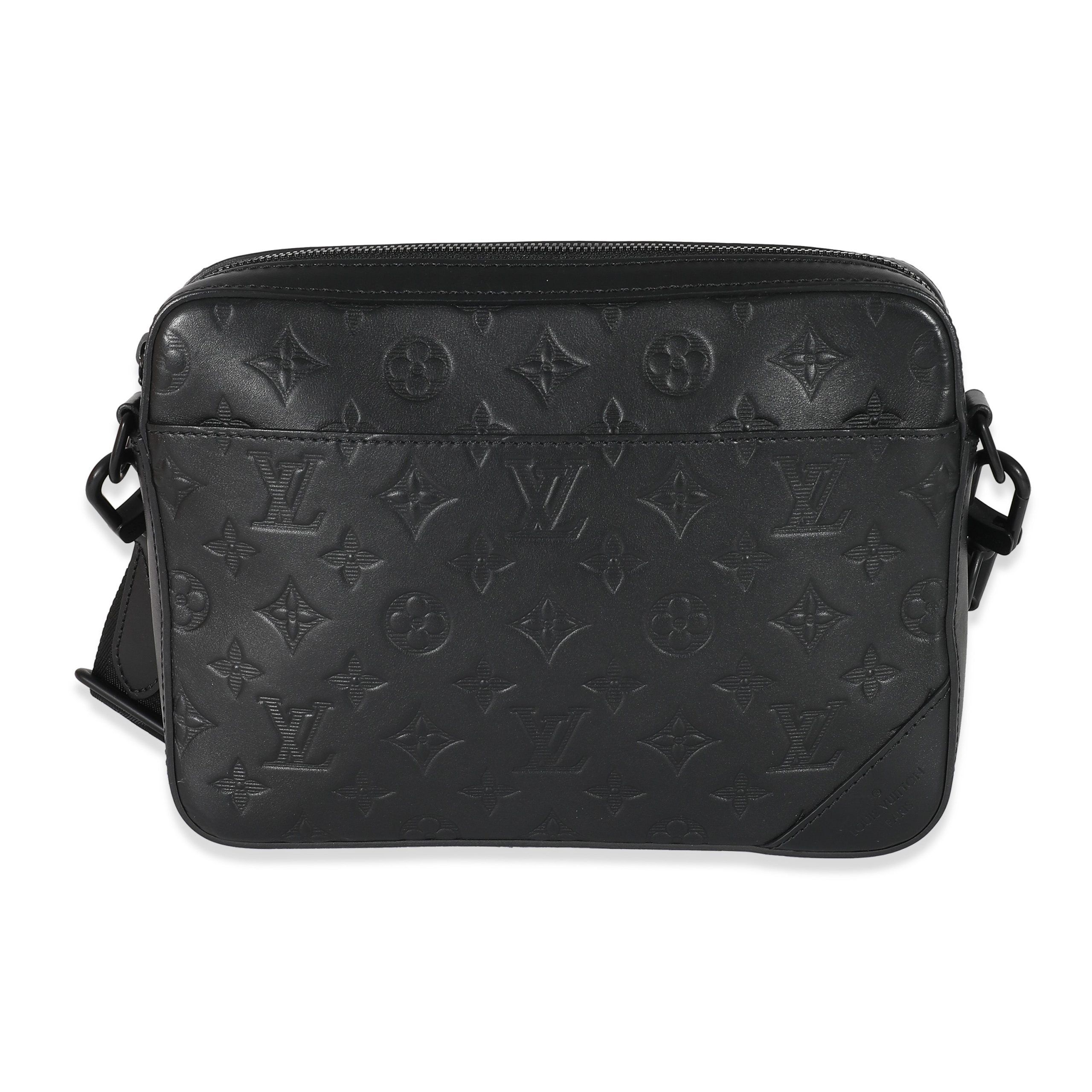 Louis Vuitton Black Monogram Shadow Leather Duo Messenger Bag