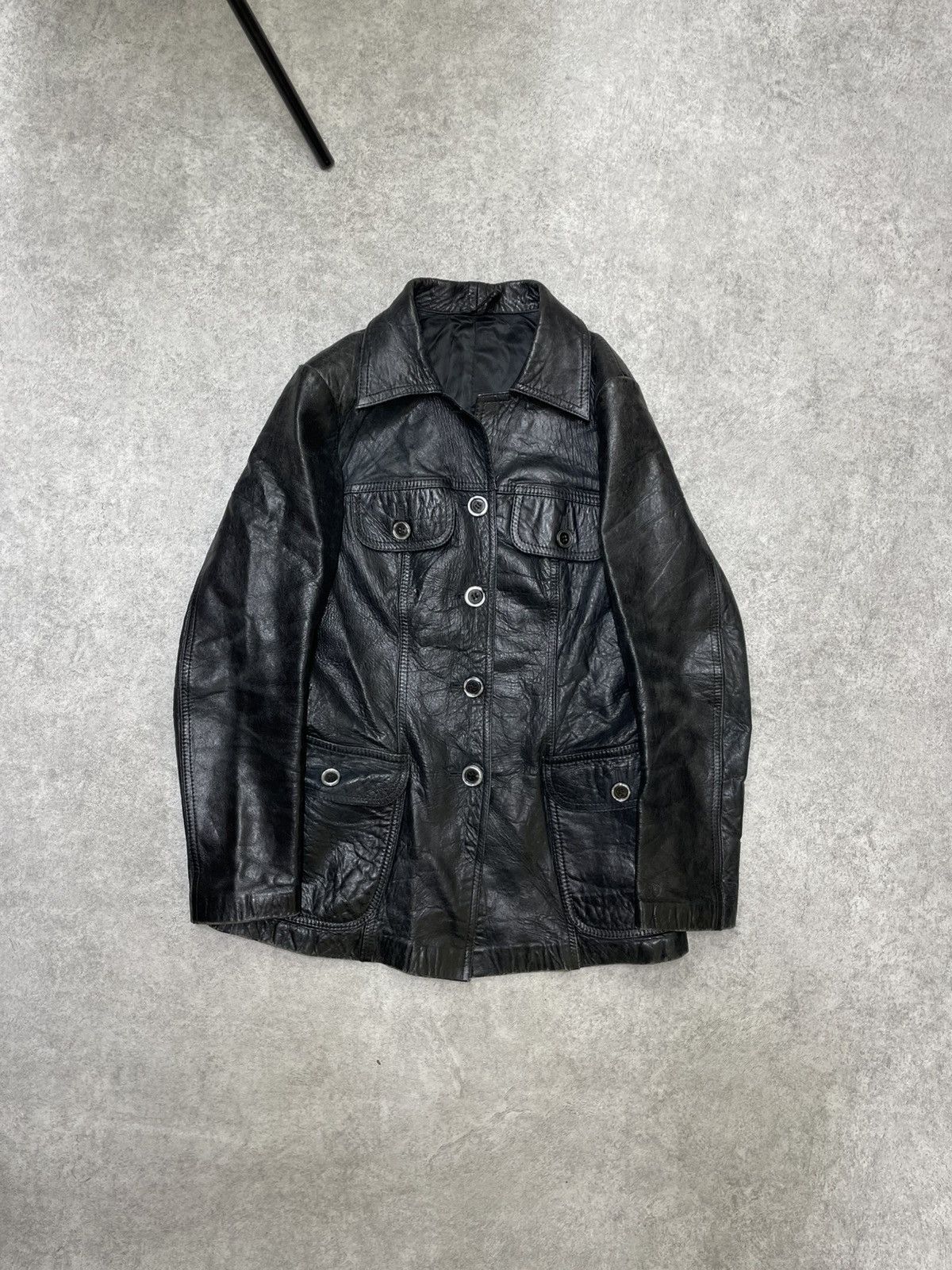 If Six Was Nine × Japanese Brand × Le Grande Bleu (L.G.B.) Distressed Leather Jacket – LGB / If Six Was Nine Energy Size US M / EU 48-50 / 2 - 2 Thumbnail