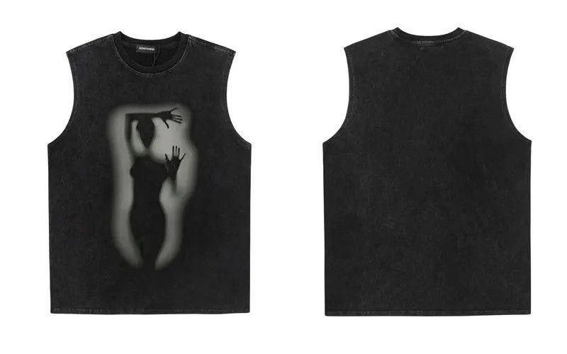 Japanese Brand × Vintage 90s Design Printed Vintage Tank Top T-Shirt Size US L / EU 52-54 / 3 - 3 Thumbnail