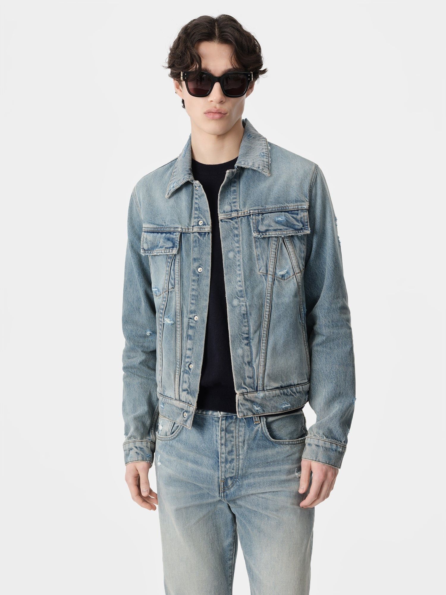 Amiri o1orln1125 MA Trucker Jacket in Blue Size US M / EU 48-50 / 2 - 3 Thumbnail