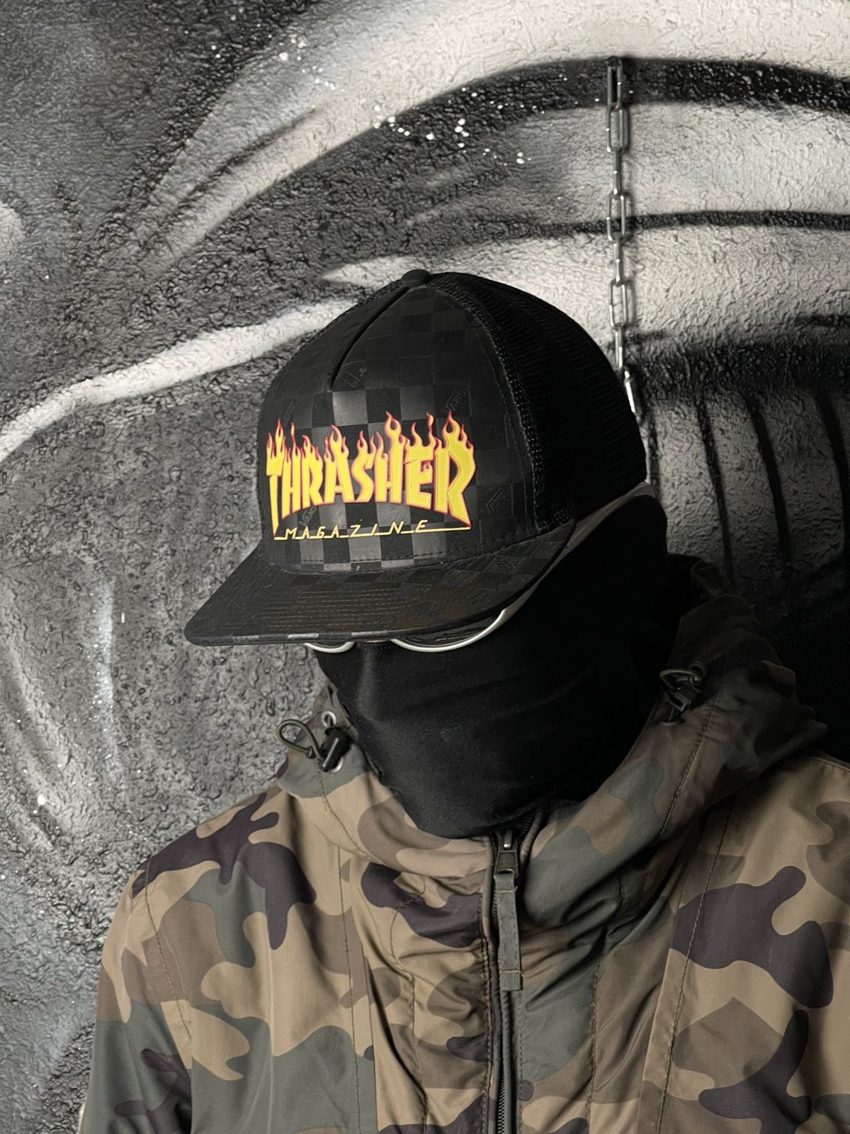 Thrasher Thrasher x Vans Y2K Fire Logo Skateboarding Trucker Cap Size ONE SIZE - 1 Thumbnail
