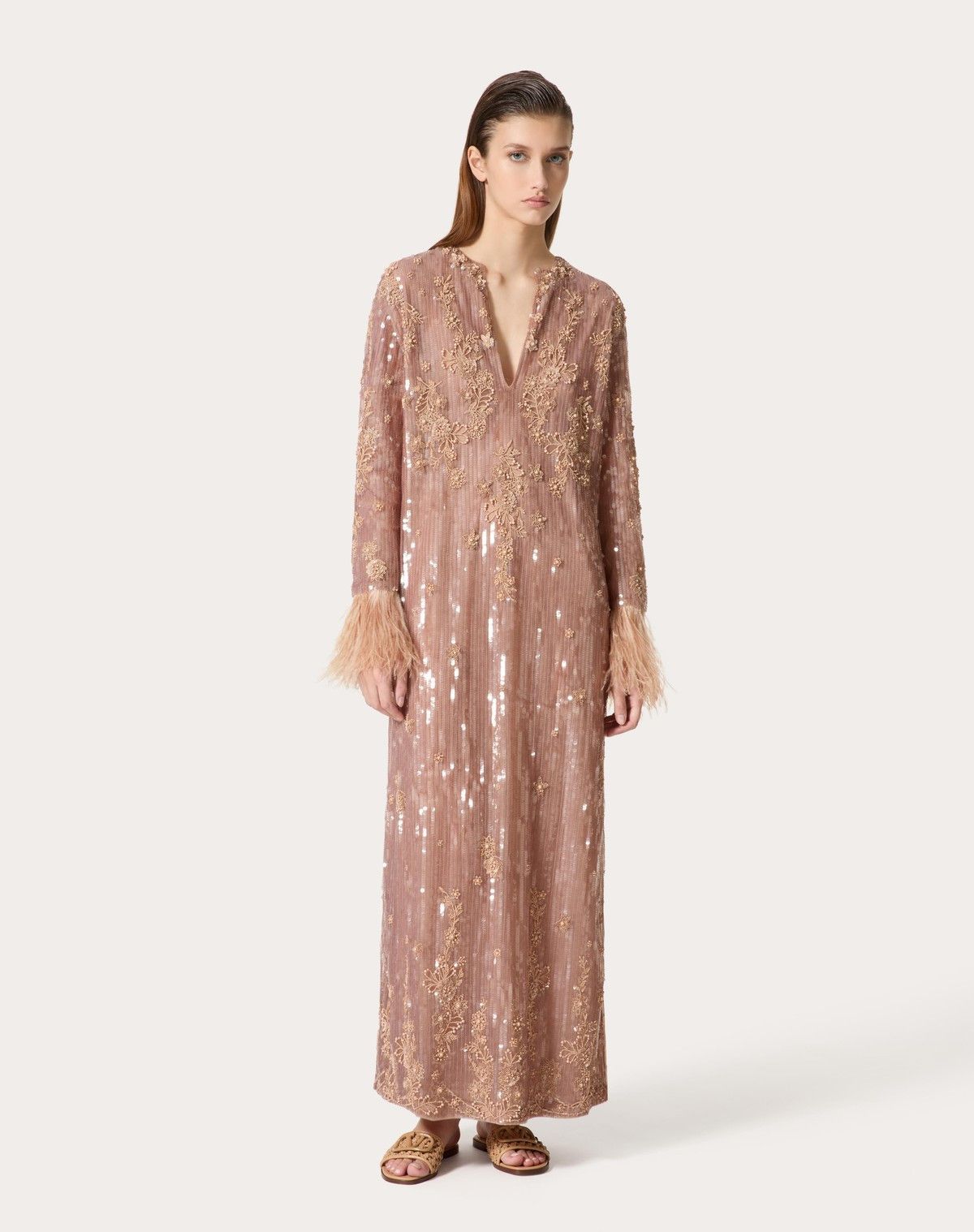 Valentino o1s1wg110525 Tulle Embroidered Evening Dress in Multicolor Size L / US 10 / IT 46 - 2 Thumbnail