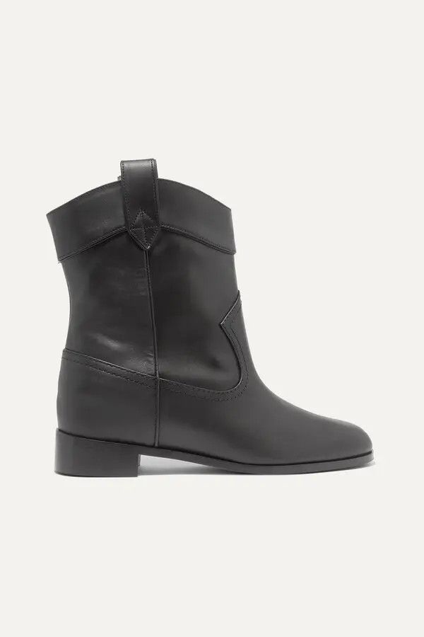 Aquazzura o1y0625 Leather Ankle Boots in Black Size US 5 / IT 35 - 1 Thumbnail