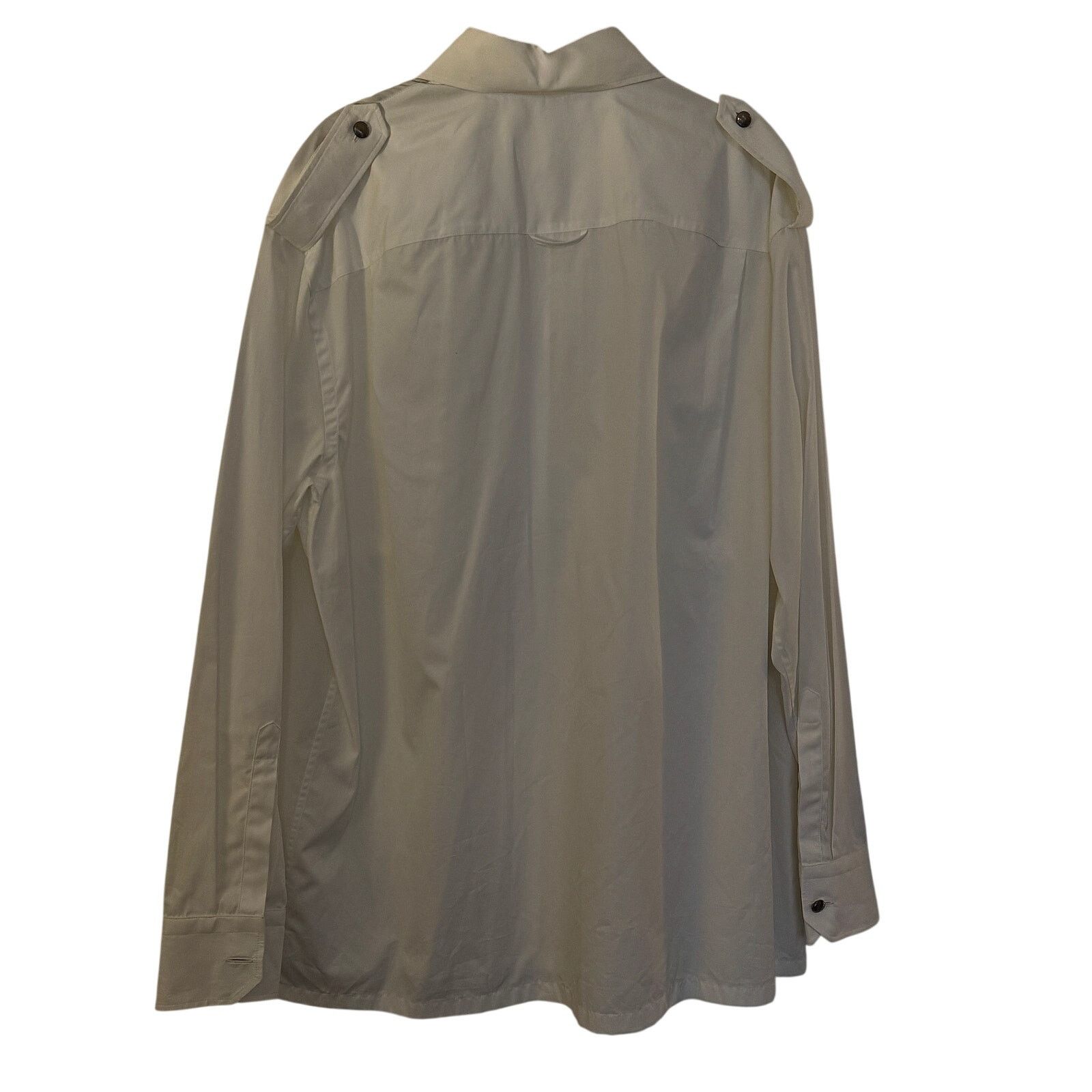 Prada Prada NWT Shoulder-epaulette Cotton-poplin Shirt In White Size US XL / EU 56 / 4 - 2 Thumbnail