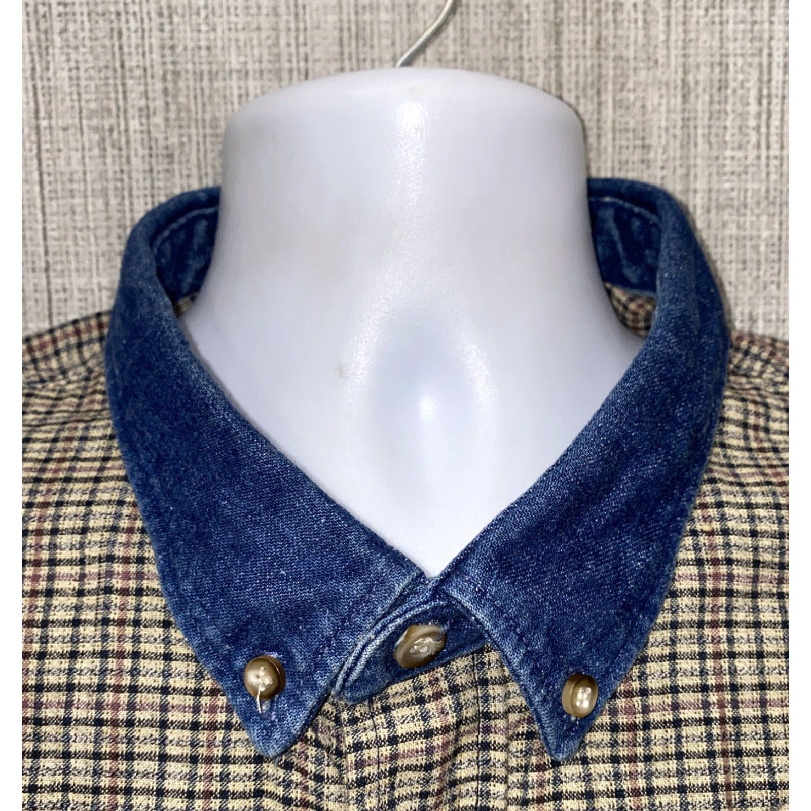 Vintage Rough Stuck Men's Brown Plaid Short Sleeve Button-Up Shirt 2XL Cotton Men's Clothing Size US XXL / EU 58 / 5 - 3 Thumbnail