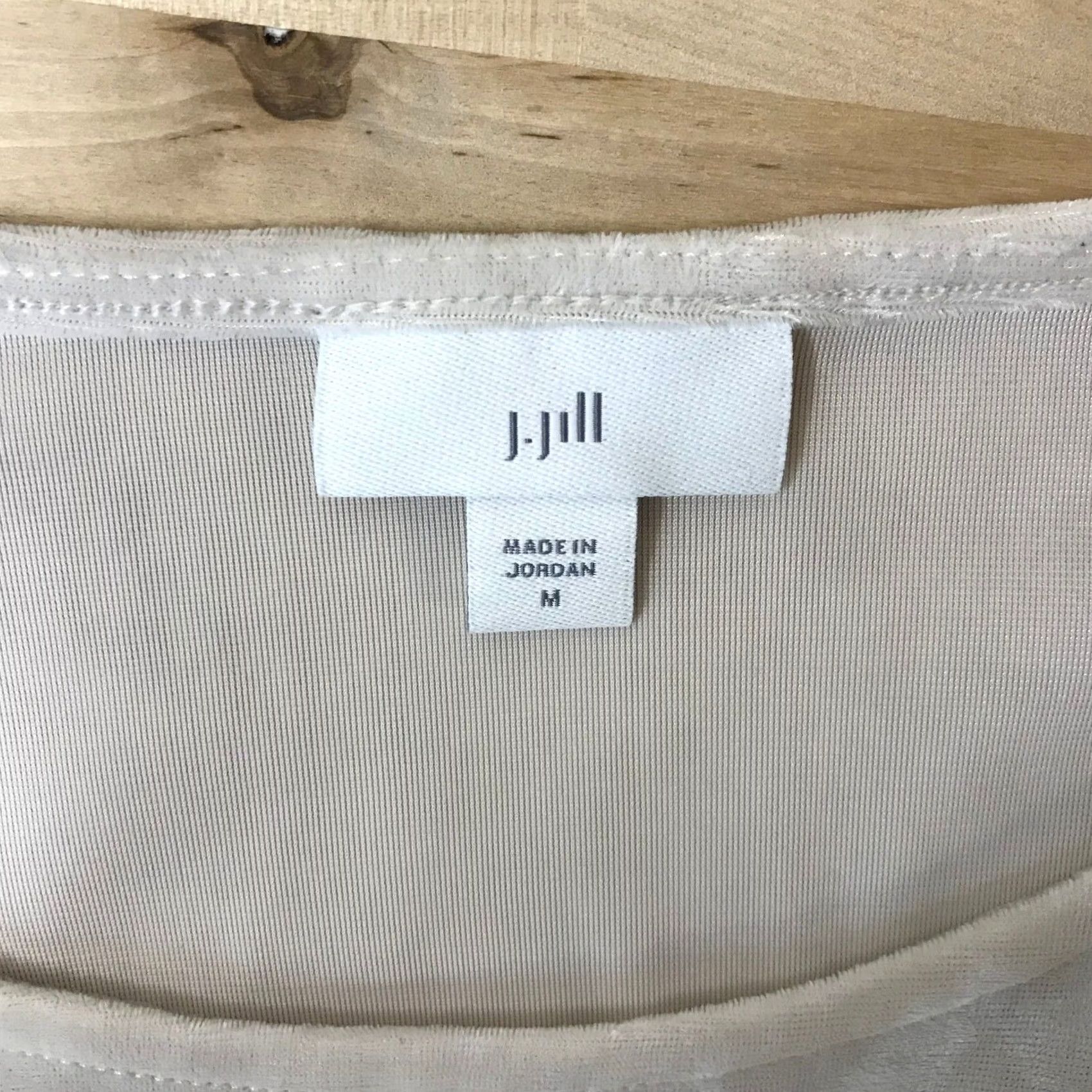 J. Jill J. Jill Womens Champagne Velvet Scoop Neck Blouse Top Medium Size M / US 6-8 / IT 42-44 - 7 Thumbnail