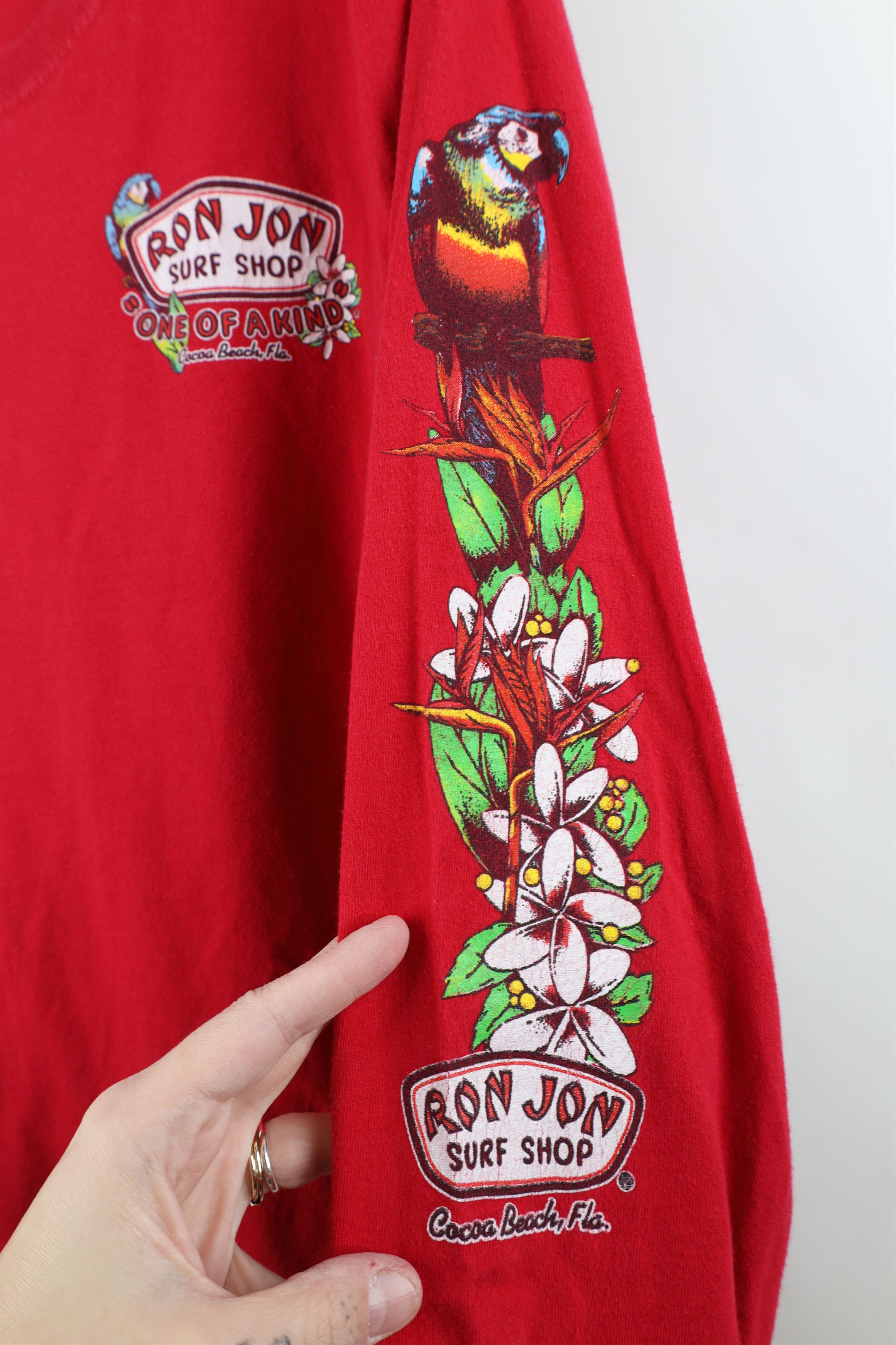 Ron Jon Surf Shop Vintage Y2K Ron Jon Surf Shop Flower Long Sleeve T-Shirt Red Size US M / EU 48-50 / 2 - 11 Thumbnail