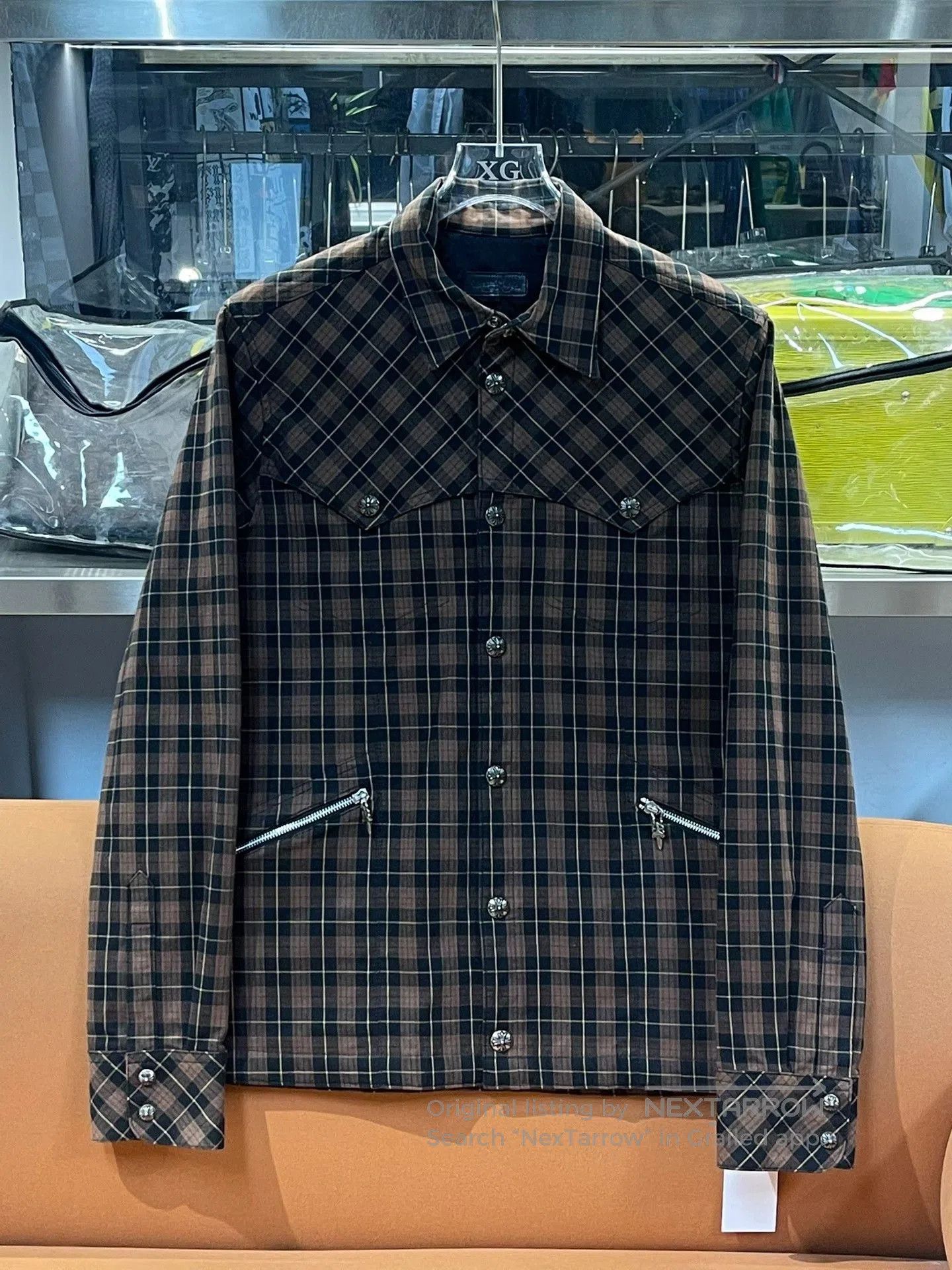 Chrome Hearts Chrome Hearts Brown Sheepskin Patchwork Plaid Shirt. Size US L / EU 52-54 / 3 - 1 Thumbnail