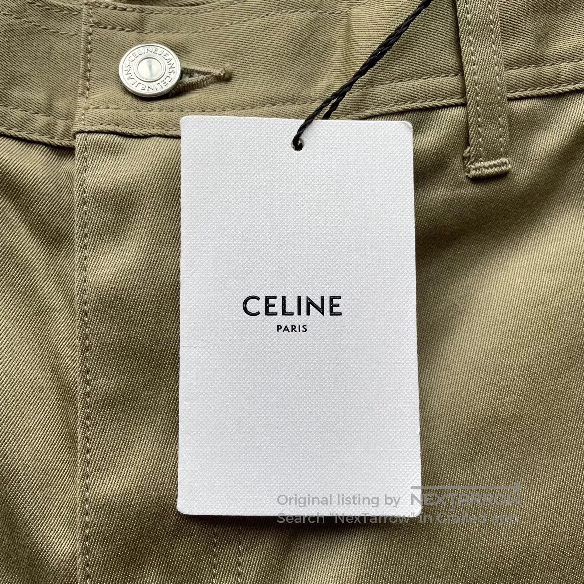Celine Celine Khaki Straight-Leg Suit Pants. Size US 32 / EU 48 - 3 Thumbnail