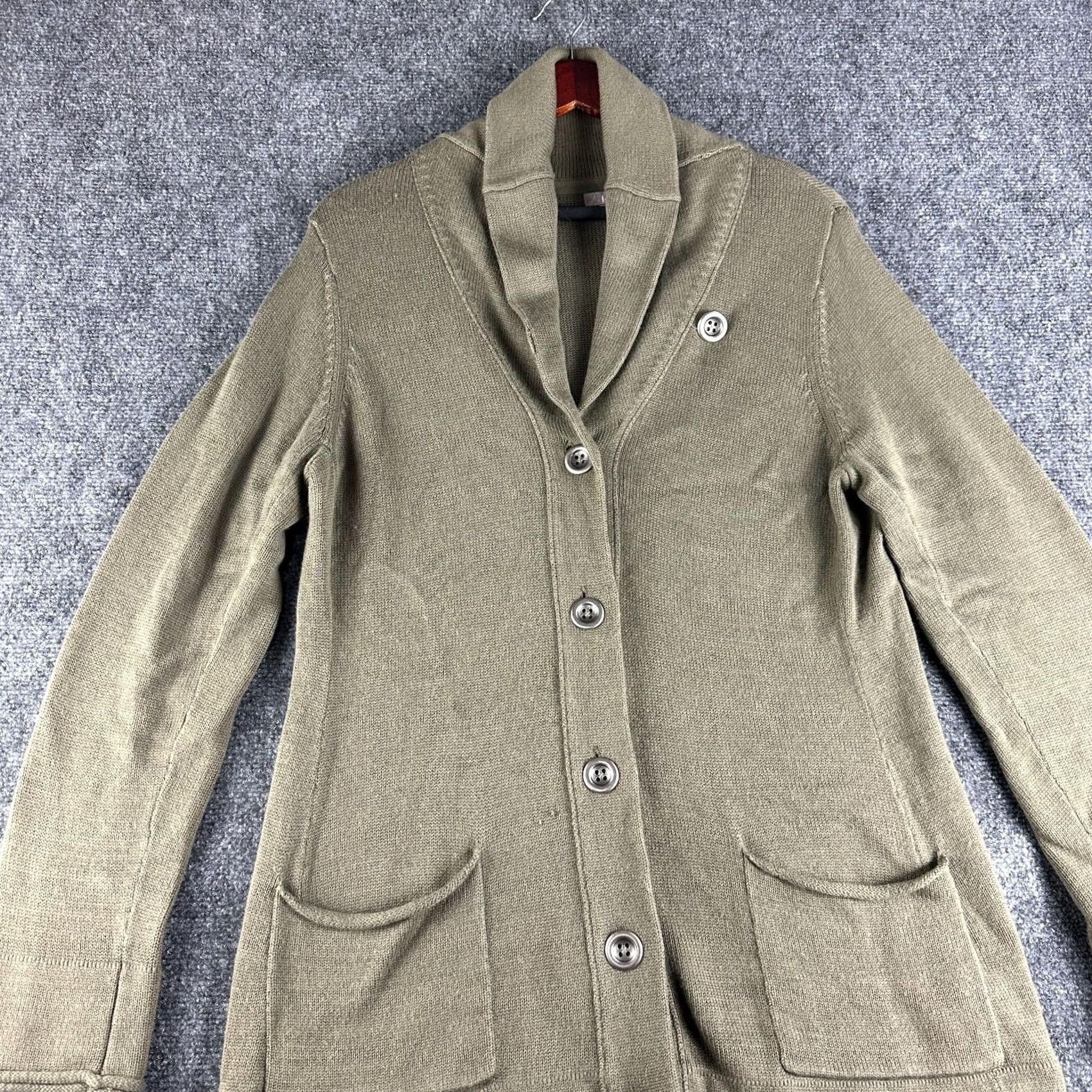 J. Jill J. Jill Sweater Cardigan Womens Medium Green Long Sleeve Pockets Button Up Collared Knit Boardroom Casual/Vintage-NOT Vintage Size M / US 6-8 / IT 42-44 - 4 Thumbnail