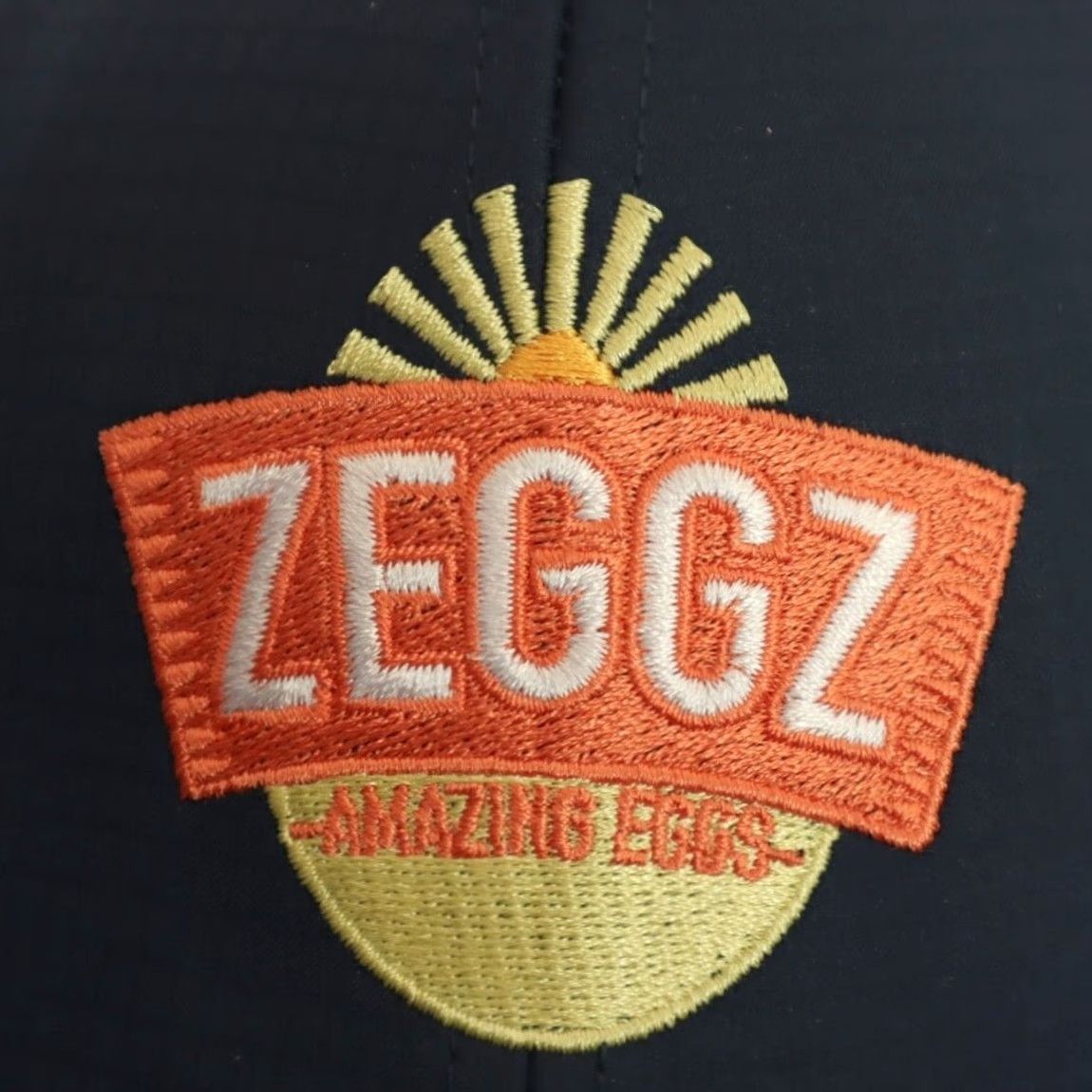 Vintage Cap America Zeggz Amazing Eggs Navy Blue Ripstop Golf Hat Men's Adjustable Size ONE SIZE - 2 Thumbnail