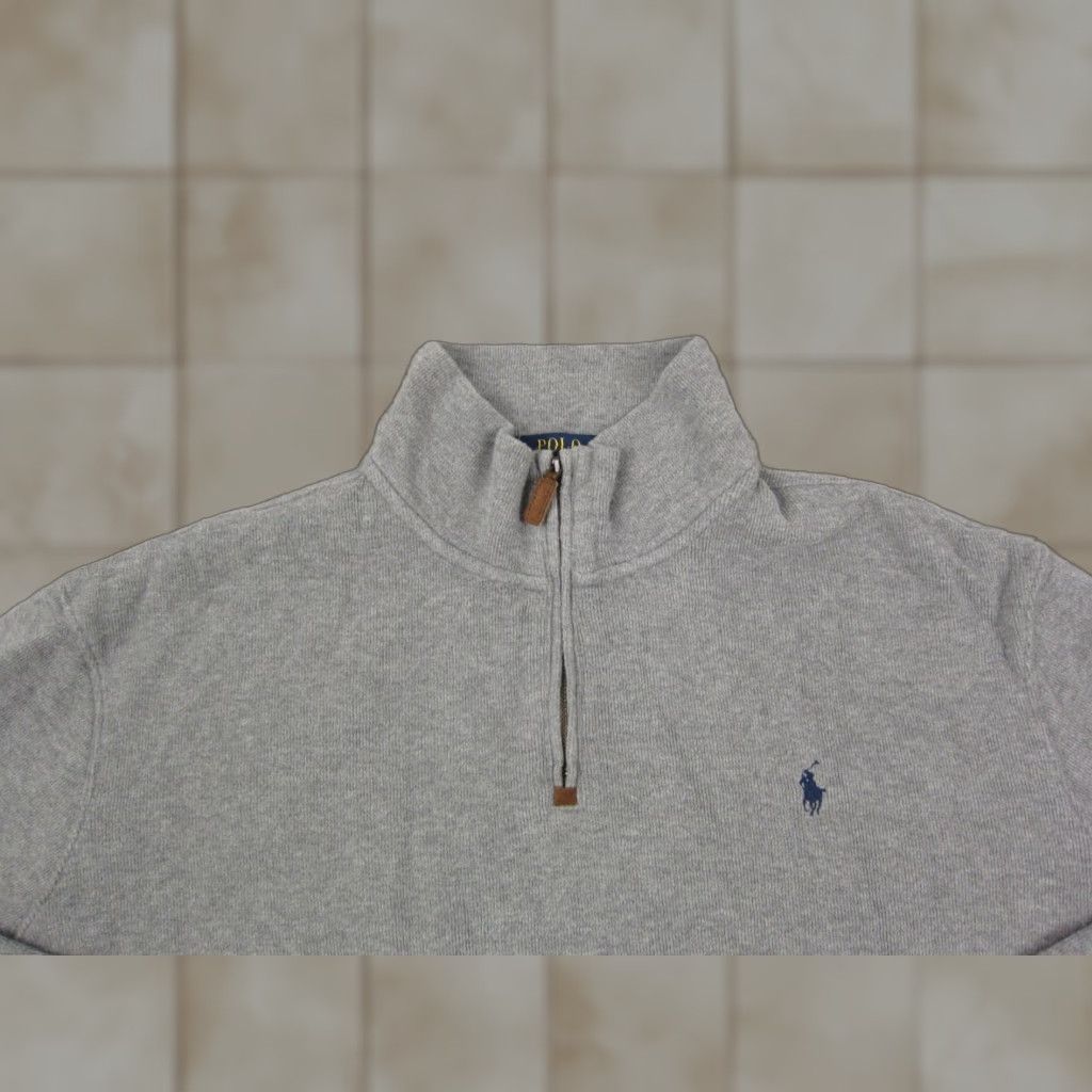 Polo Ralph Lauren Polo Ralph Lauren Sweatshirt Adult XL Gray 1/4 Zip Mock Neck 3/4 Zip Pullover Mens 90s Estate Rib Logo Zip Polo Ralph Lauren Sweatshirt Size US XL / EU 56 / 4 - 1 Thumbnail