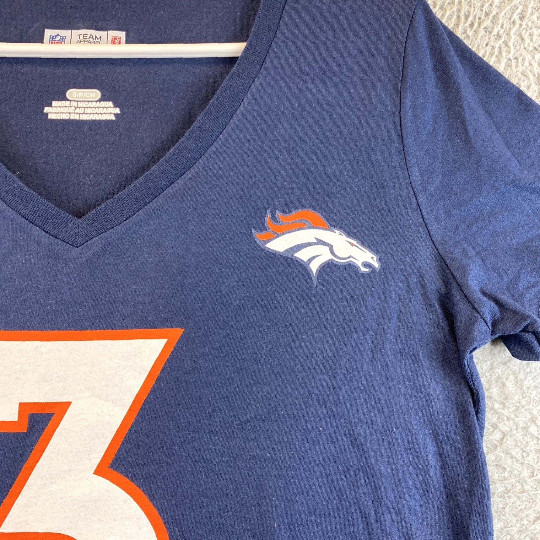 NFL NFL BRONCOS Shirt Women’s V-Neck Short Sleeve Small Navy Blue T-Shirt 71-46 Size S / US 4 / IT 40 - 2 Thumbnail