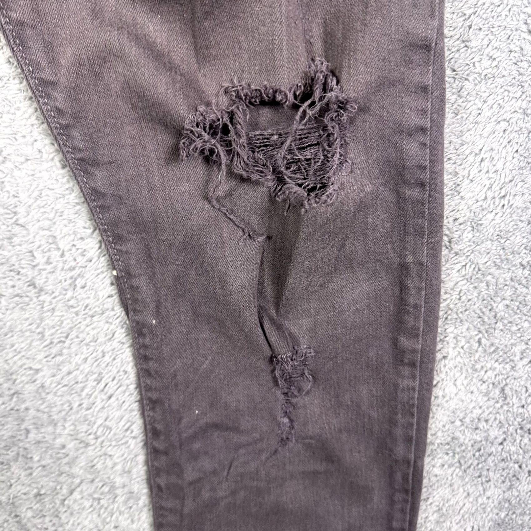 True Religion True Religion Jeans Mens Slim 5-Pocket Denim Gray 36x29 Mick Distressed Short Drawstring Waist Cuffs Jeans Mens Size US 36 / EU 52 - 5 Thumbnail