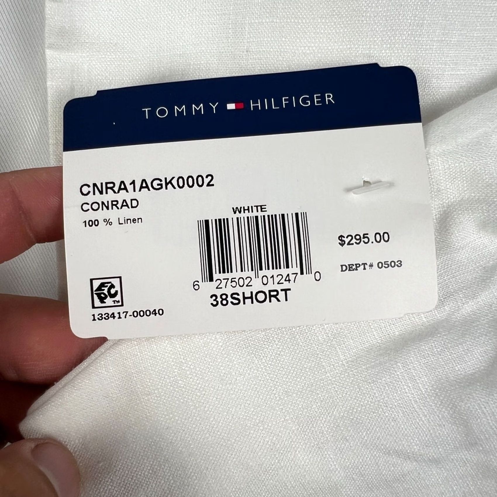 Tommy Hilfiger Tommy Hilfiger White Linen Conrad Sport Coat Blazer 38S Mens Jacket NWT Size 38R - 4 Thumbnail
