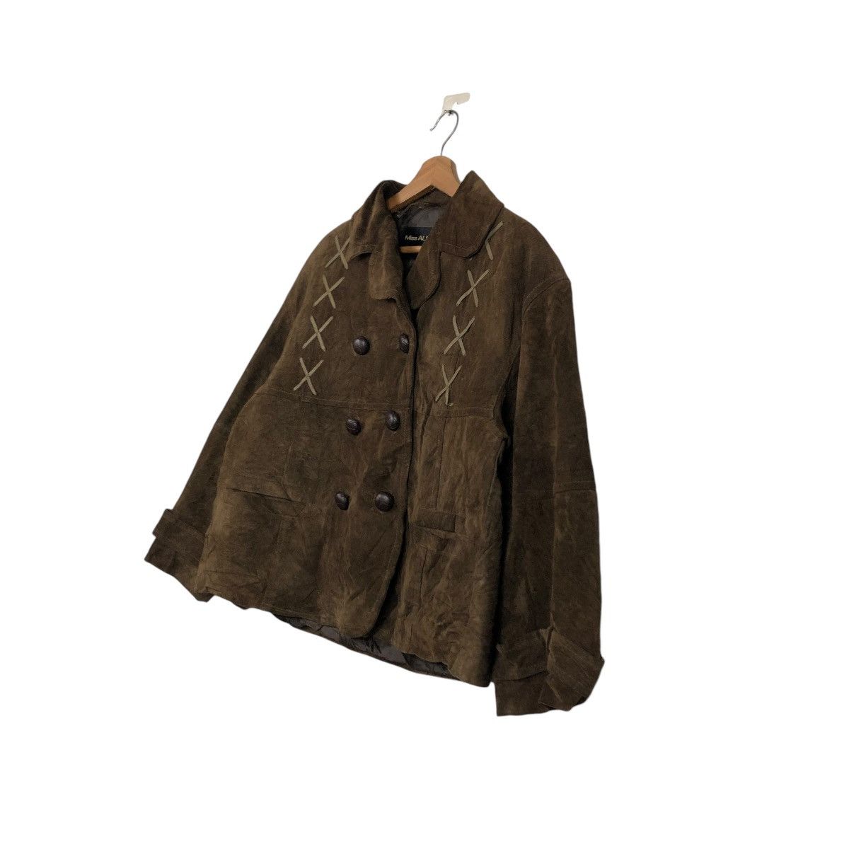 Japanese Brand 🔥VINTAGE SUEDE LEATHER JACKET MISS ALICE ISSEY MIYAKE Size L / US 10 / IT 46 - 4 Thumbnail