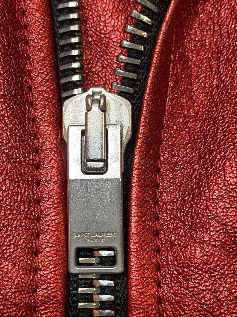 Saint Laurent Paris red leather biker jacket by saint laurent-2507 Size US L / EU 52-54 / 3 - 2 Thumbnail