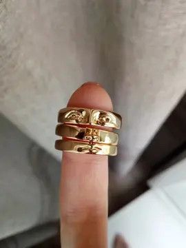 Jewelry Vintage Face Three Stack Finger Ring Set Size ONE SIZE - 1 Thumbnail