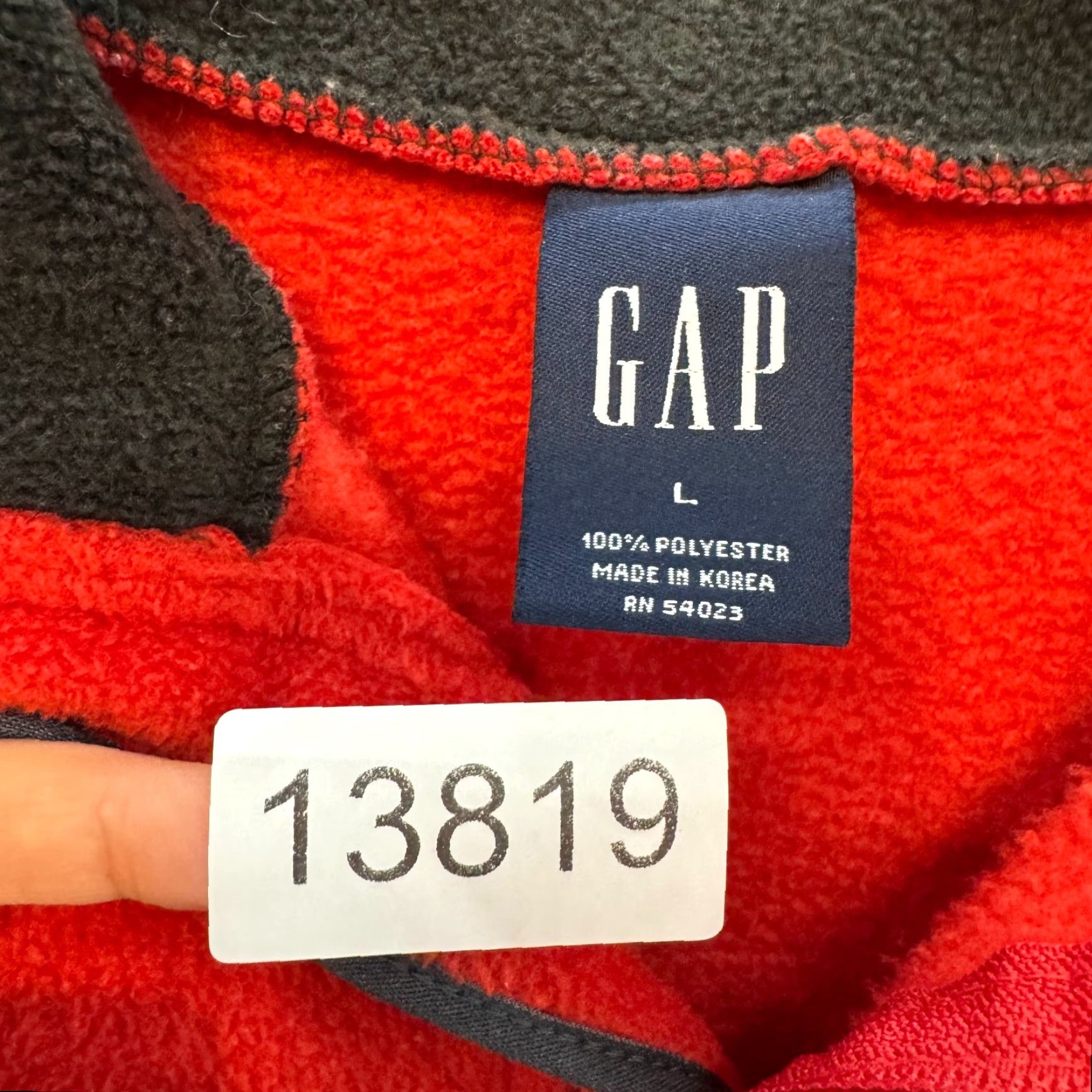 Gap VINTAGE Gap Fleece Sweater Jacket L Red 1/4 Zip Collared Pockets Mens Size US L / EU 52-54 / 3 - 7 Thumbnail