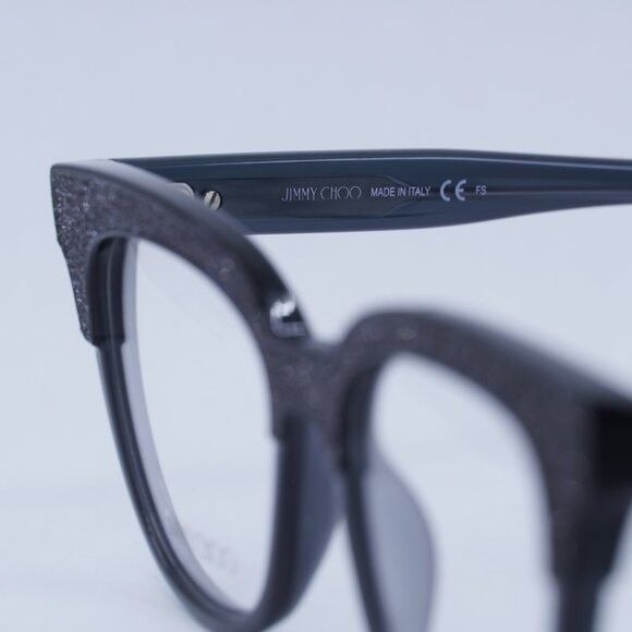 Jimmy Choo Jimmy Choo JC176 018R 00 Eyeglasses Dark Gray Glittergy 49mm Size ONE SIZE - 9 Thumbnail