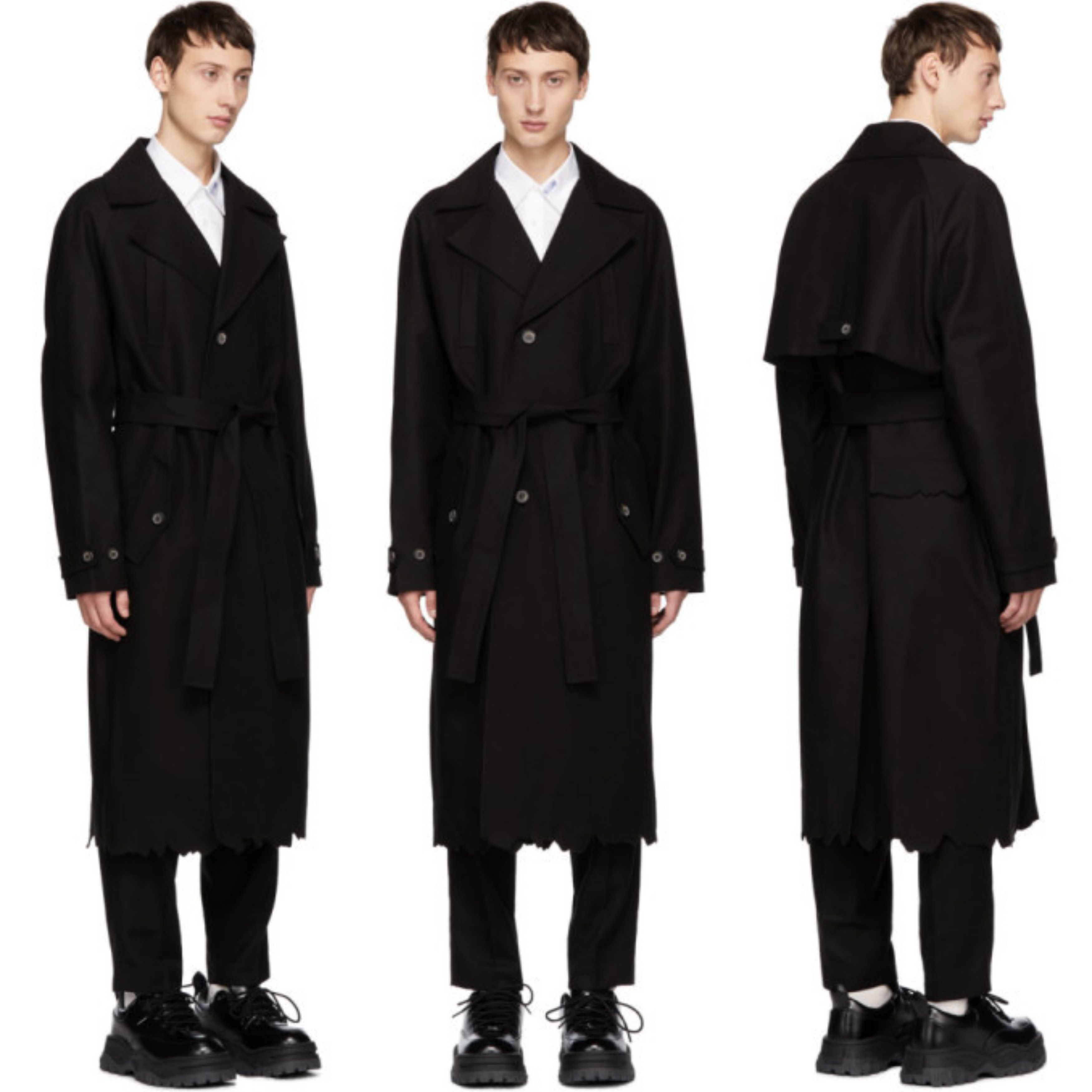 Ader Error Burnt Hem Raglan Sleeves Trenchcoat With Removable Belt Size US L / EU 52-54 / 3 - 2 Thumbnail