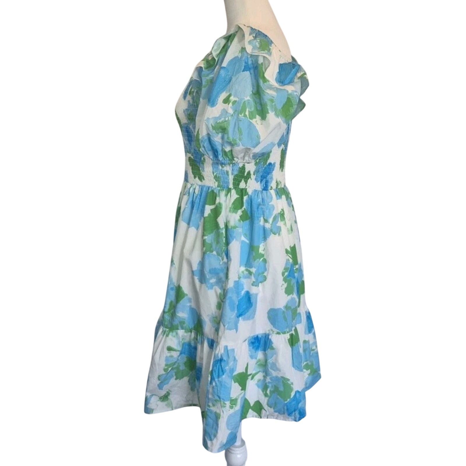 Anthropologie New Anthropologie Sugarlips Smocked Blue Green Dress Medium Size M / US 6-8 / IT 42-44 - 3 Thumbnail