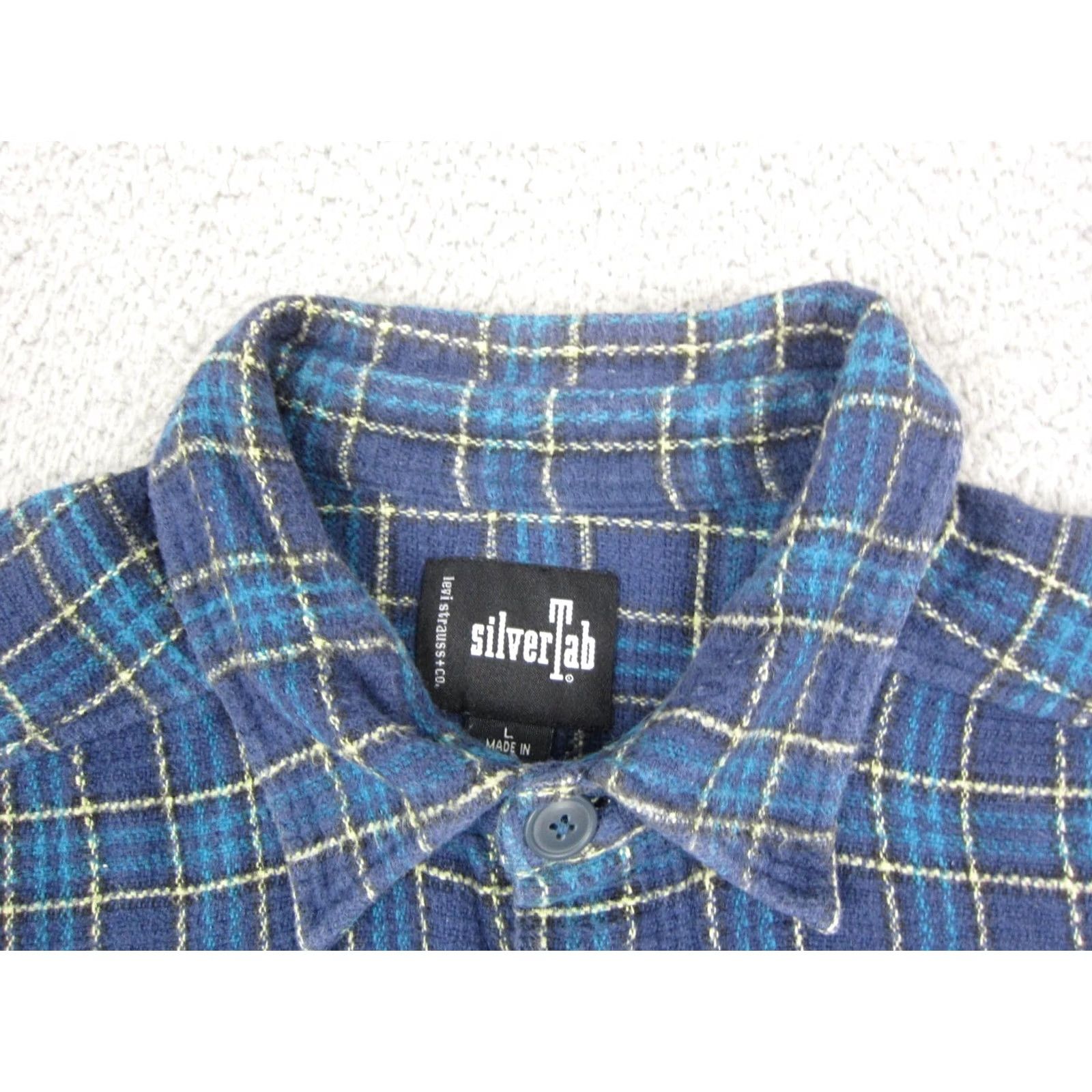 Levi's Vintage Levi's Shirt Mens Large Blue Plaid Flannel Silvertab Button Up Western Size US L / EU 52-54 / 3 - 3 Thumbnail