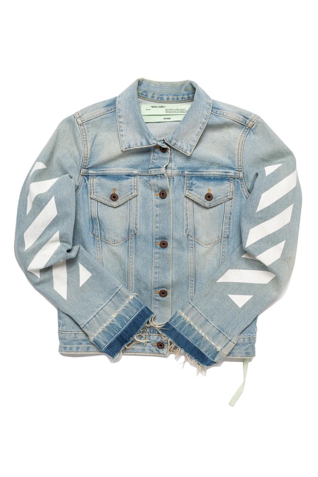 Off white distressed denim jacket 2025