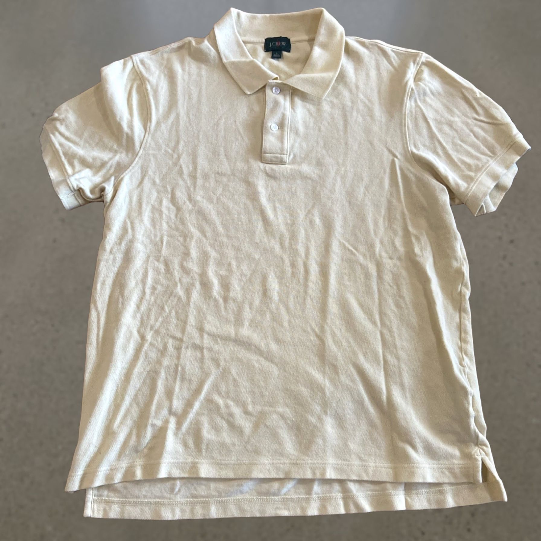 J.Crew VINTAGE J.CREW Polo Shirt Mens Large Yellow Short Sleeve Knit 100% Cotton Golf 90s Size US L / EU 52-54 / 3 - 1 Thumbnail