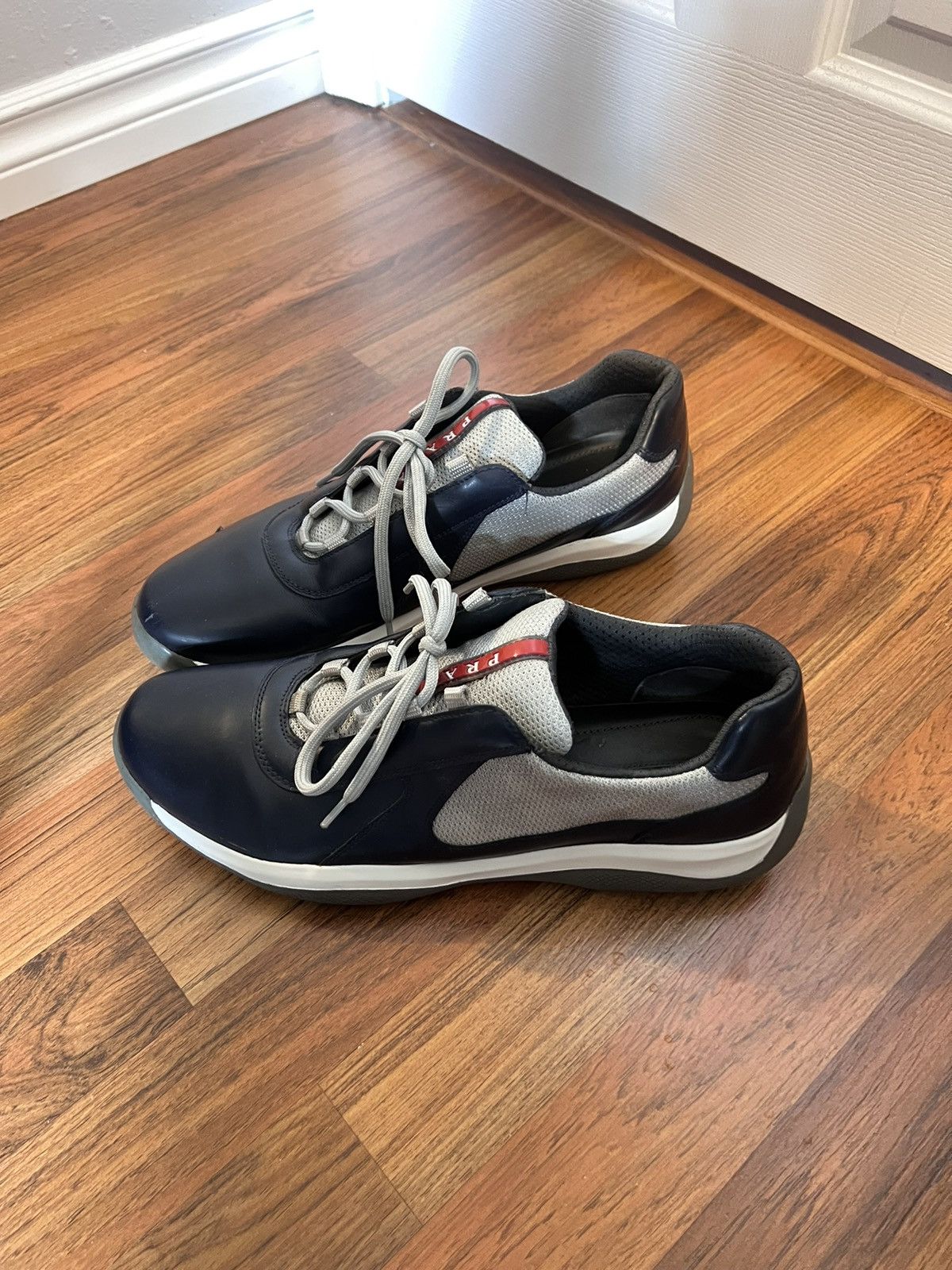 image of Prada America’S Cup Shoes in Navy Blue, Men's (Size 10.5)