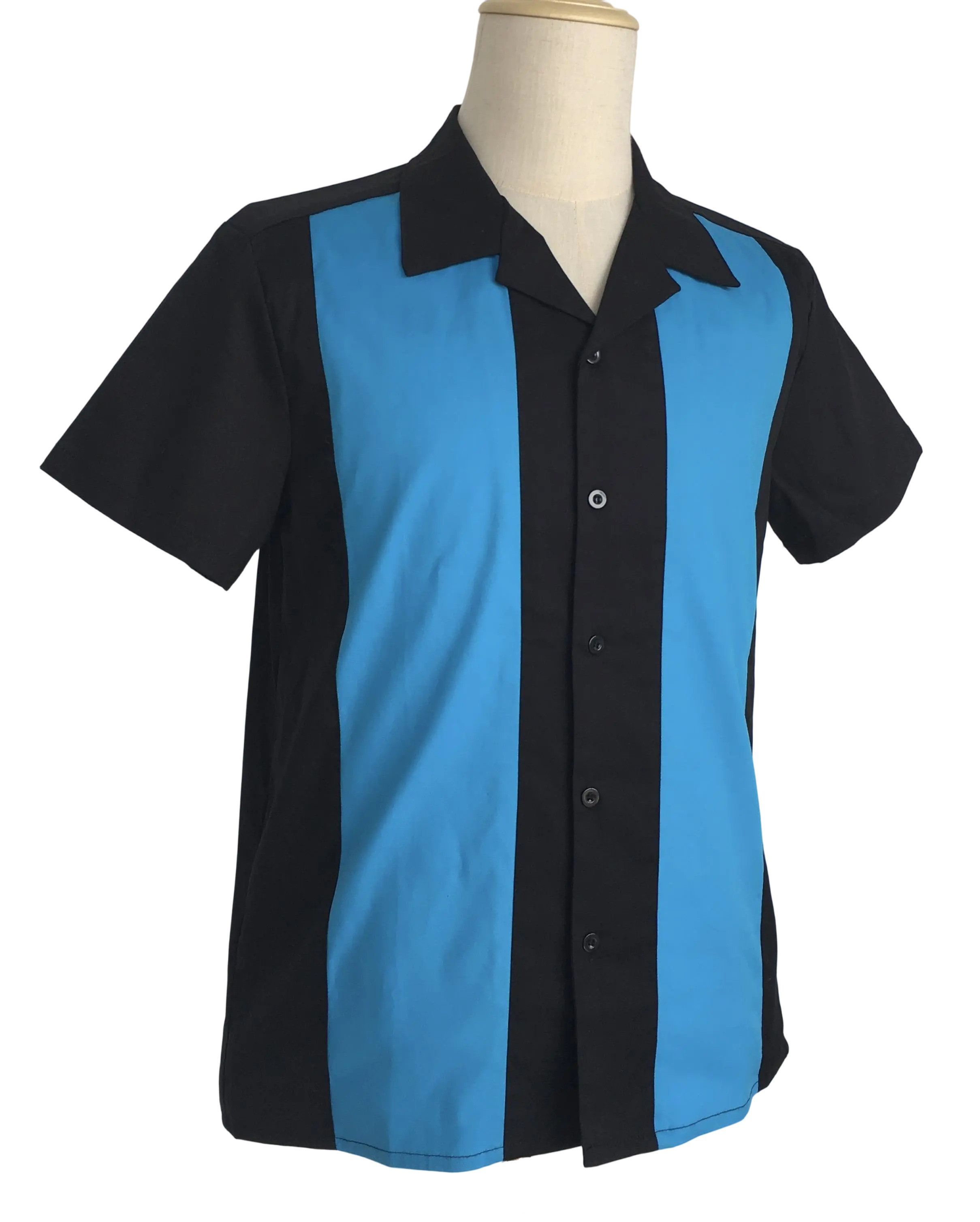 Other Retro Two-tone Men Shirt Solid Casual Shirt Blue Size US L / EU 52-54 / 3 - 3 Thumbnail